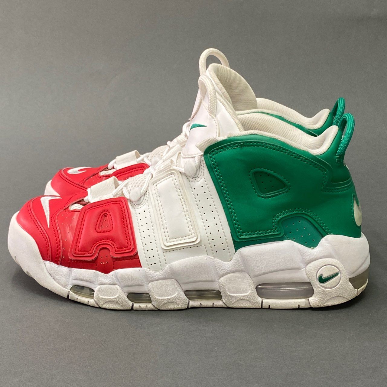 7l20 NIKE ナイキ AIR MORE UPTEMPO 96 ITALIAN FRAG モアテン スニーカー AV3811-600 27.5cm レッド ホワイト グリーン エアモアアップ テンポ イタリア シューズ