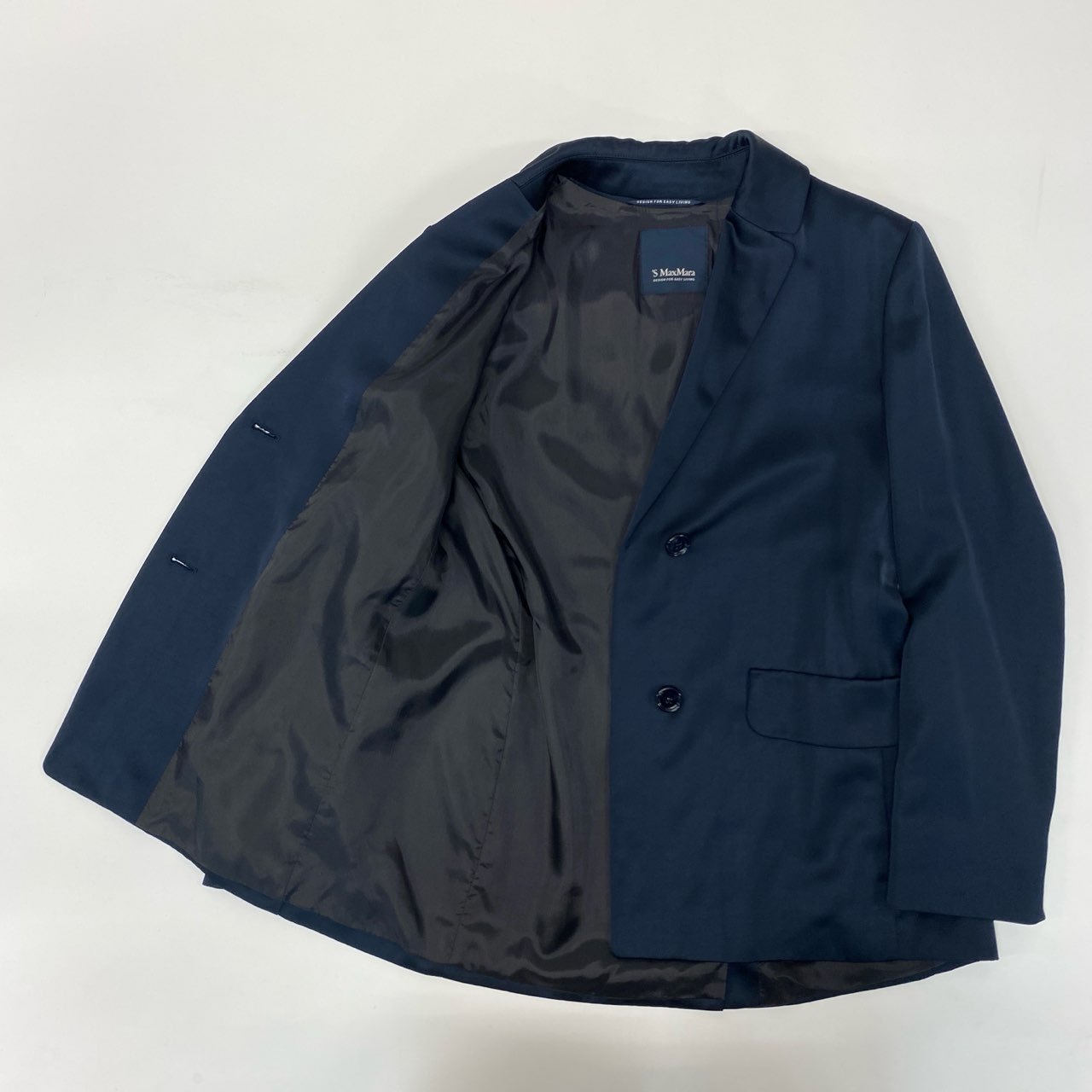 72j15 ’S MaxMara エスマックスマーラ テーラードジャケット ジャケット フォーマル 40サイズ ネイビー レディースu02t