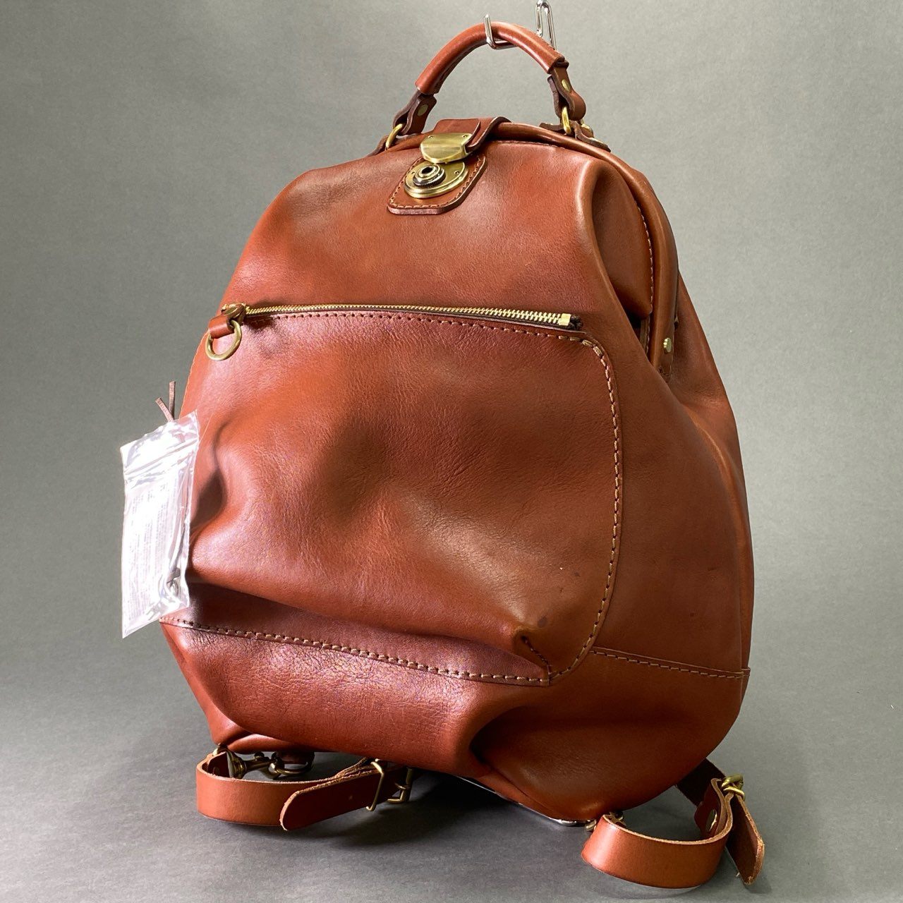 Ge2 HERZ ヘルツ 1 paku わんぱくリュック L ブラウン レザー 本革 大容量 バックパック 茶系 Leather