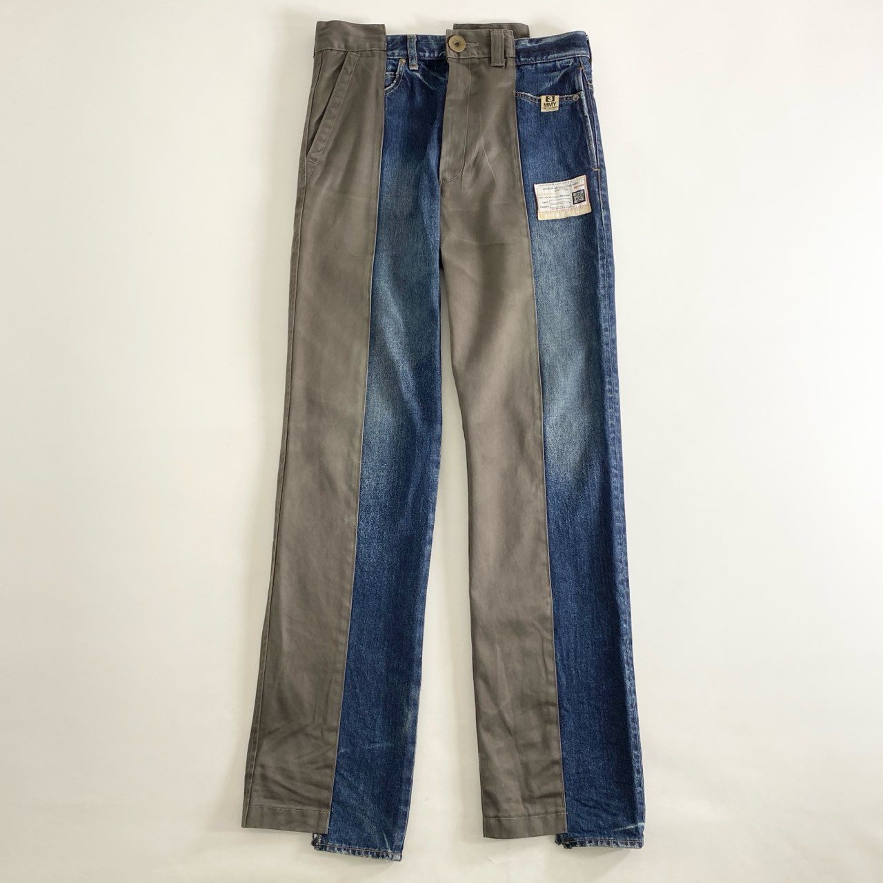 87i1 定価¥146,700 22SS MAISON MIHARA YASUHIRO メゾン ミハラヤスヒロ MMY パネルストレートジーンズ デニムパンツ A08PT022 44 ブルー グレー DENIM