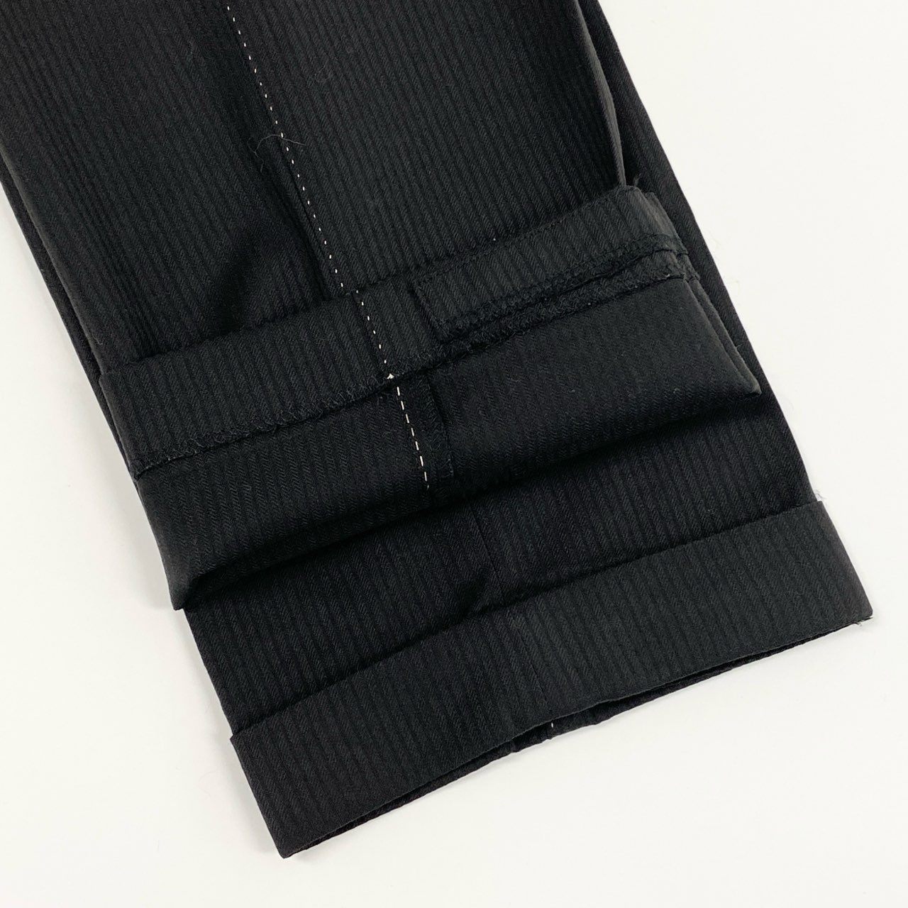 51a15 《美品》 Paul Smith ポールスミス 裏地花柄 シングルスーツ セットアップ テーラードジャケット/スラックス チェルッティ生地 サイズM ブラック ストライプ メンズ 日本製