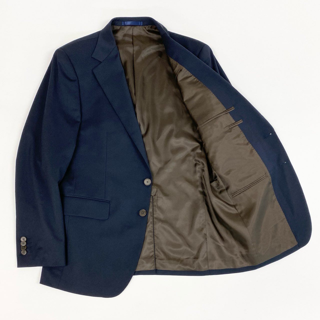 53j17 FABRIC TOKYO ファブリックトーキョー セットアップスーツ 3ピース シングルスーツ ビジネス フォーマル ネイビー メンズu02t