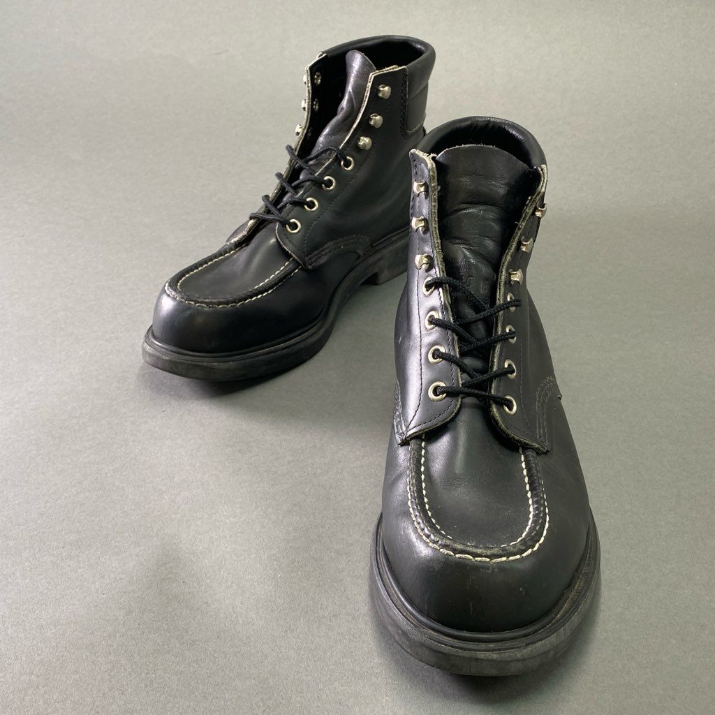 6f7 【USA製】 RED WING レッドウィング 8133 羽根タグ ワークブーツ レースアップブーツ サイズ10E ブラック レザー メンズ 男性用 アメカジ