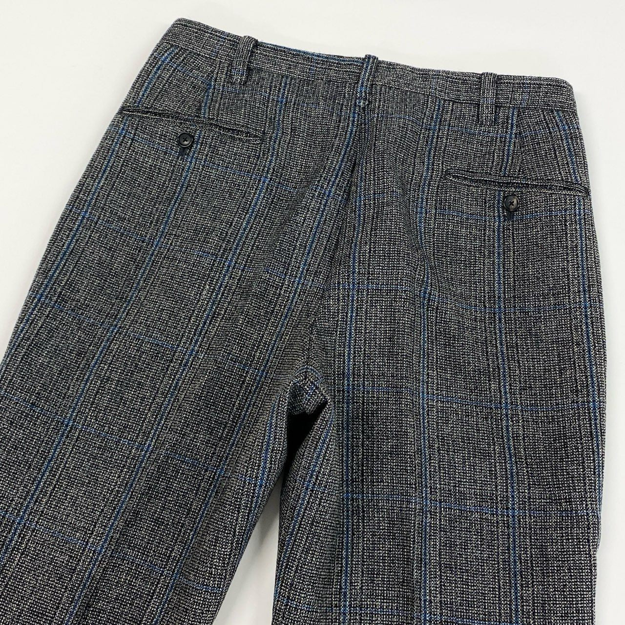 12i26 《美品》 DAL CUORE ダルクオーレ ツイード生地 シングルスーツ セットアップ グレー ブルー チェック ウール メンズu02t