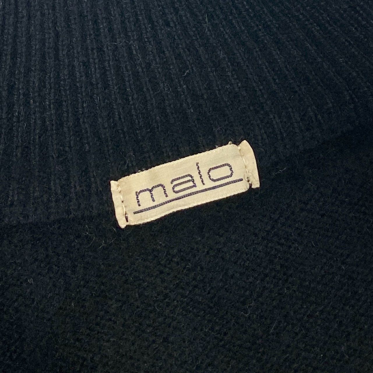 75f24 malo マーロ イタリア製 総カシミヤ ドライバーズニット ジップアップカーディガン ジャケット ブラック カシミヤ100% カシミア