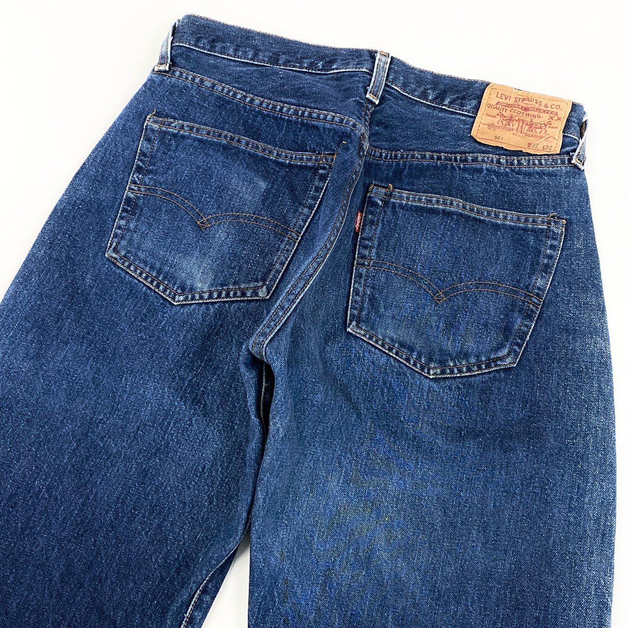49f2 Levi's リーバイス BIG E ボタン裏 555 バレンシア工場製 92年 90s 501 ストレートデニムパンツ ボトムス ジーンズ USA製 セルビッチ W32 L36 インディゴ コットン