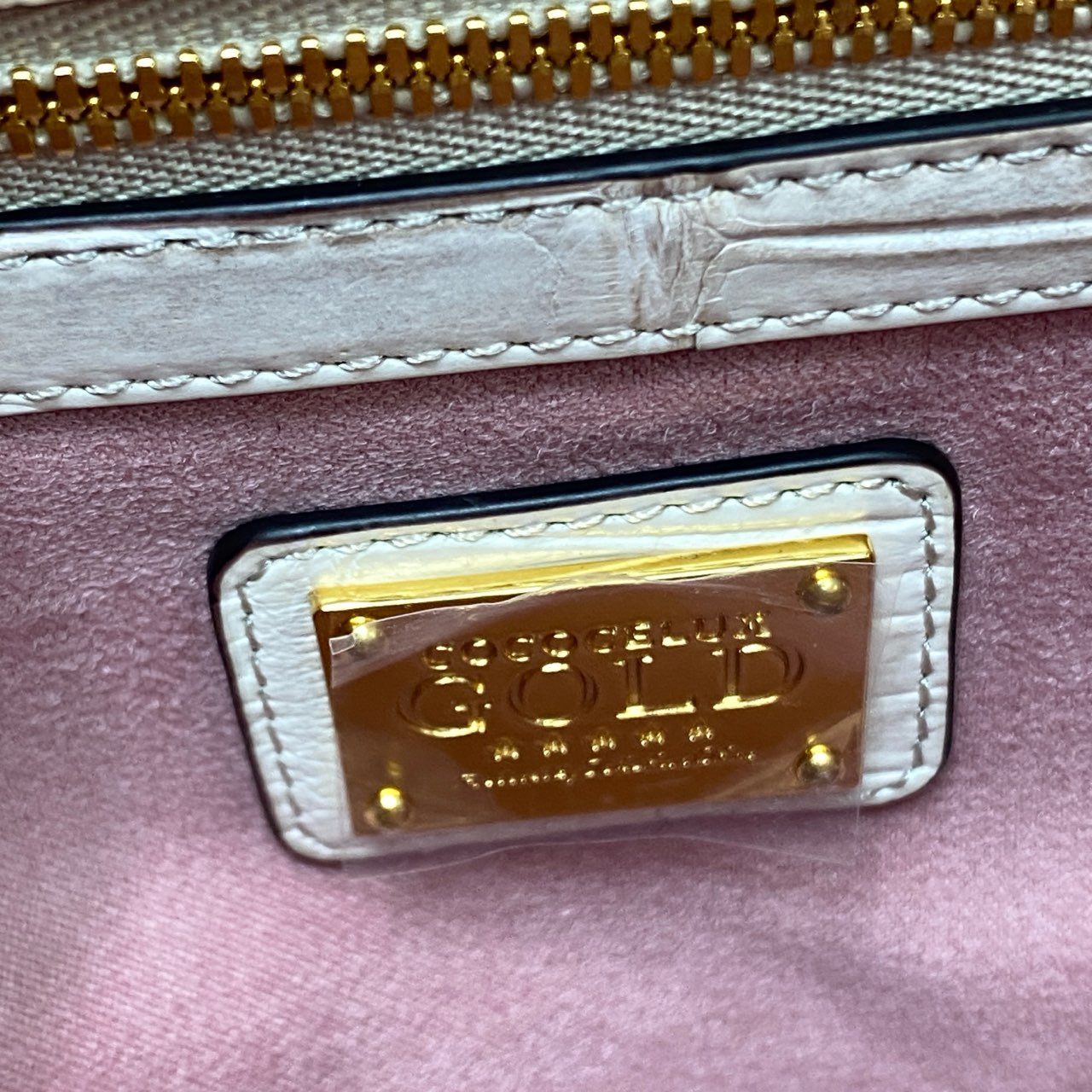 Fe18 【未使用】JRA認定 COCOCELUX GOLD ココセリュックス ゴールド 5スター ヒマラヤクロコダイル 2way ハンドバッグ マザーバッグ レディース 女性用 鞄