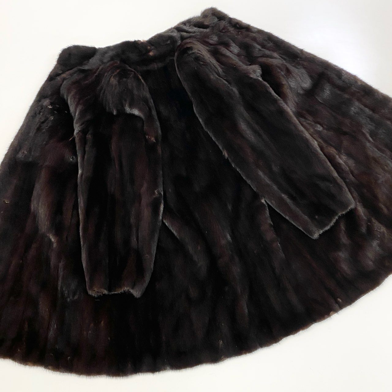 9k2《美品》 マホガニーミンク リアルファー ロングコート ダークブラウン 最高級本毛皮 MINK FUR COAT 毛並み◎ 毛質◎ 艶◎t18r