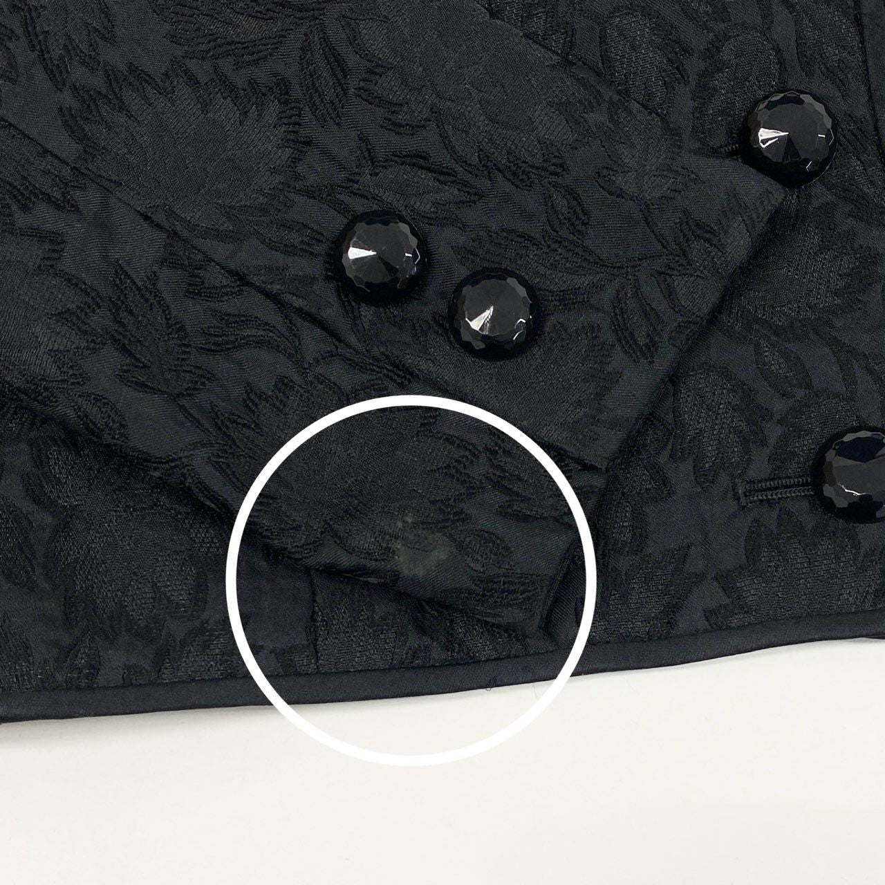 36a30 Vintage Givenchy ヴィンテージ ジバンシー 花柄ジャガード ビジューボタン ジャケット Floral Jacquard Jacket Blazer Bijpi Button M ブラック レディースo07t