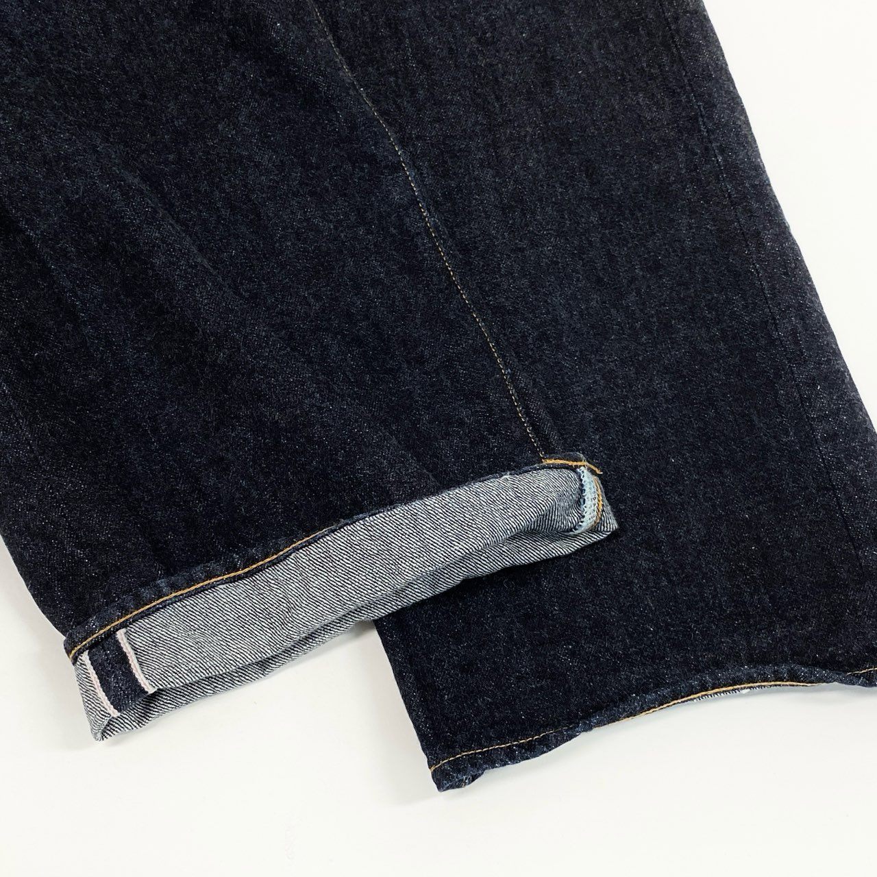 71f27 《美品》 ONI DENIM 鬼デニム オニデニム ローテンション セルビッチ スーパーワイド ストレート デニム ワンウォッシュ ジーパン ONI-222 34 濃紺 インディゴブルー コットン メンズ 日本製