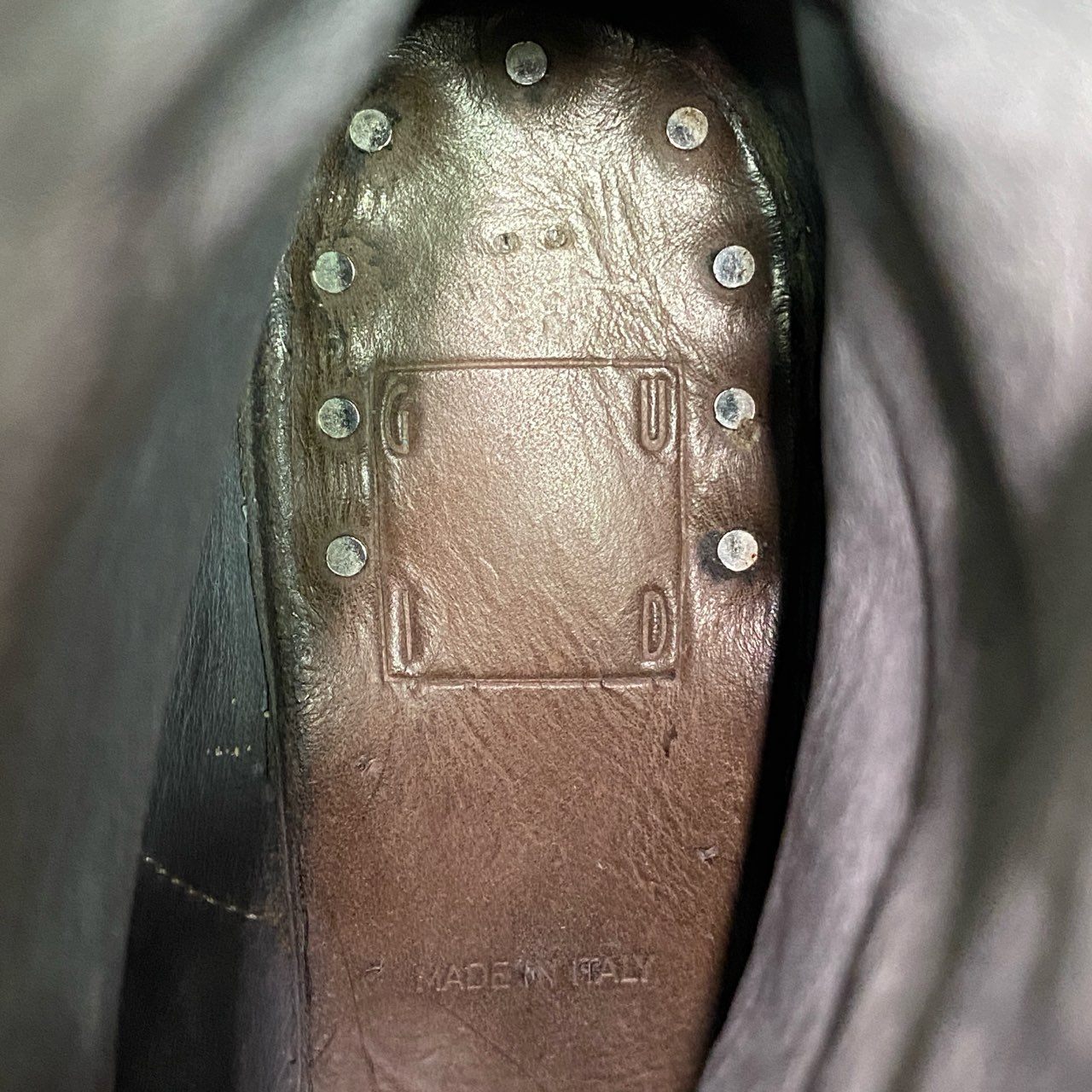 2c21 GUIDI グイディ PL1 フロントジップ ヴィンテージブーツ 37 / 24cm相当 グレー レザー 定番モデル シューズ イタリア製