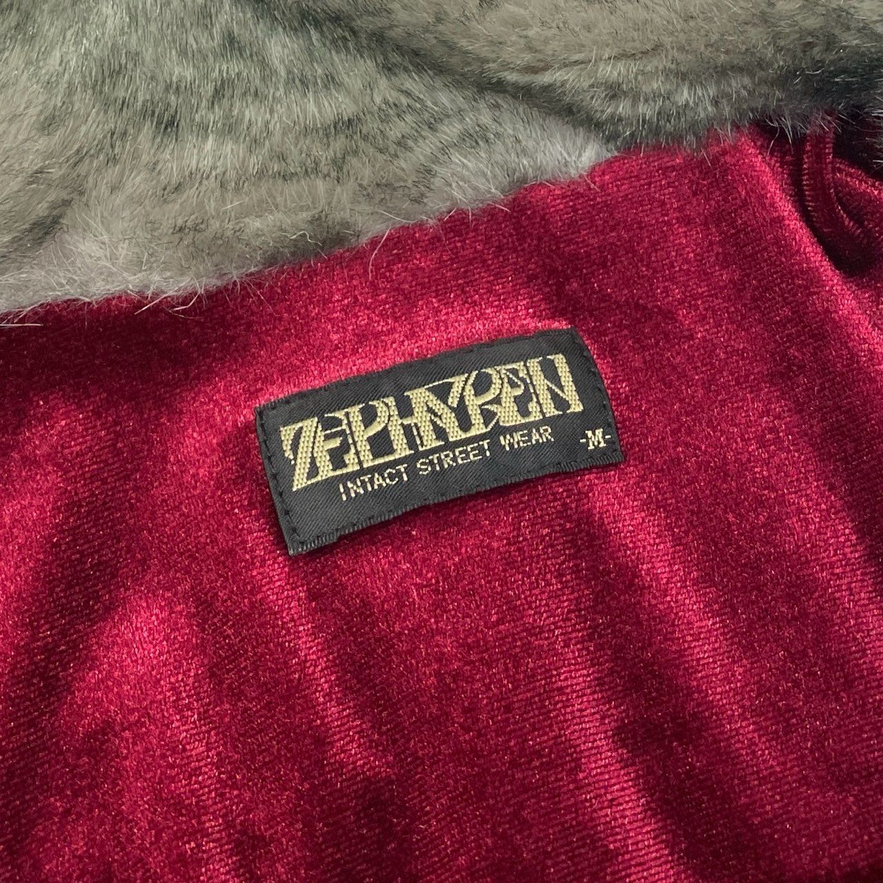 58a21 Zephyren ゼレファン ファージャケット ダブルジップ 裏地ベロア〇 メンズ 紳士服 サイズM グレーu02t