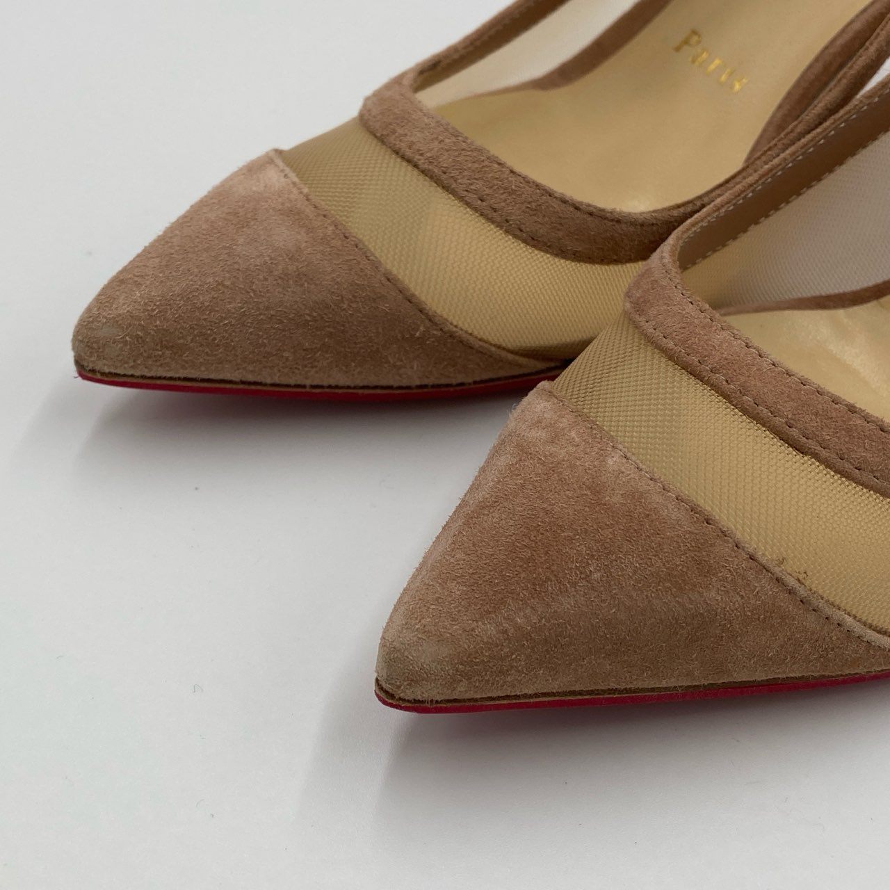 1h7【美品】Christian Louboutin クリスチャンルブタン GALATIVI 70 パンプス サイズ37 1/2 ピンクベージュ レディース 箱付きk02i