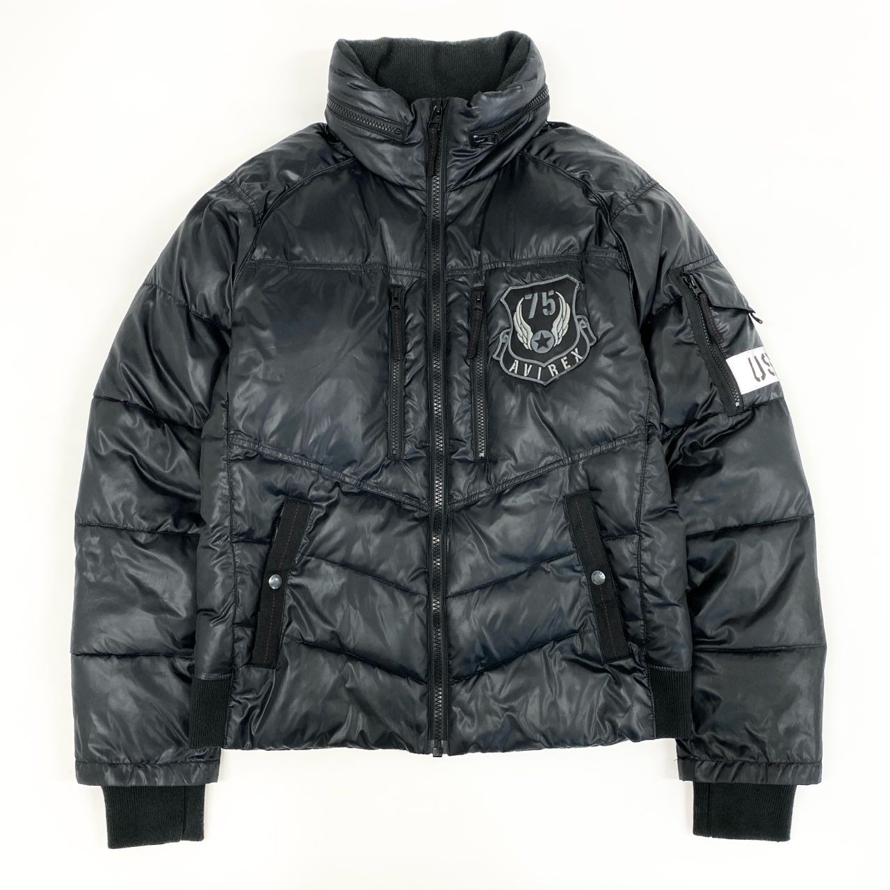 69f21 AVIREX アヴィレックス CERAMIC PADDING USAF JACKET 中綿ジャケット メンズジャケット 男性用 6162140 L ブラック