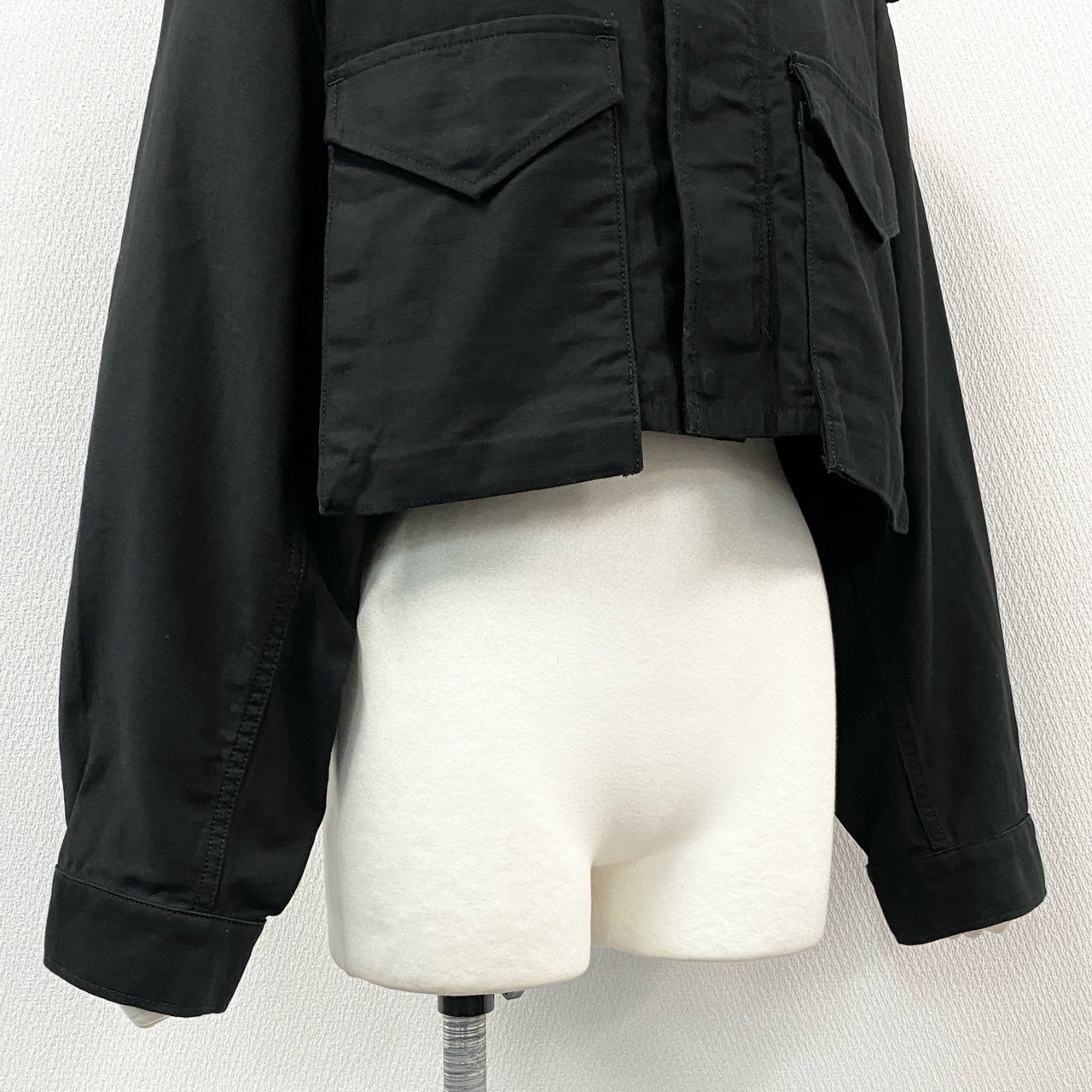 1g2 HYKE ハイク 25ss TYPE M-51 FIELD CROPPED JACKET クロップド丈 ミリタリージャケット 251-17510 サイズM ブラック コットン レディース 女性用