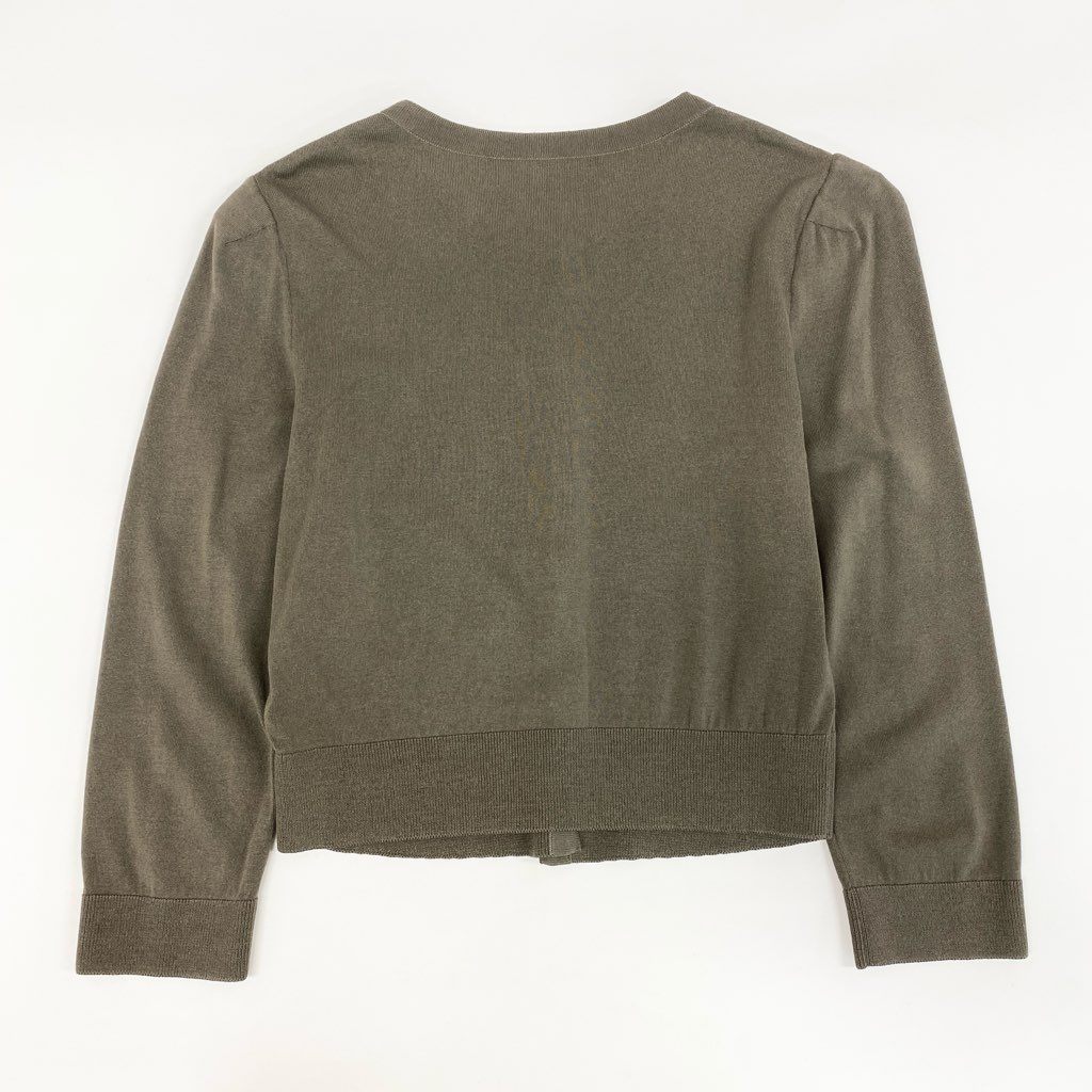 20d6 《美品》 FOXEY NEW YORK フォクシーニューヨーク ニットカーディガン ボレロカーディガン トップス 33180 サイズ38 カーキ系 レディース 日本製