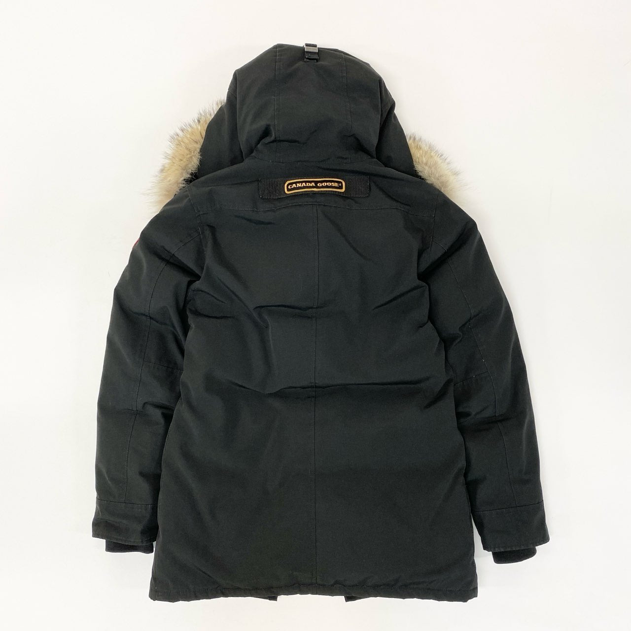 63j9 CANADA GOOSE カナダグース JASPER ジャスパー ダウンジャケット 3438JM XS ブラック コヨーテファー カナダ製 紳士服t18r