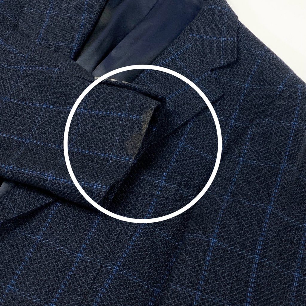 23L22 BURBERRY バーバリー テーラージャケット ツイードジャケット カシミヤジャケット チェック柄 BB5サイズ ネイビー カシミヤ100% メンズo07t