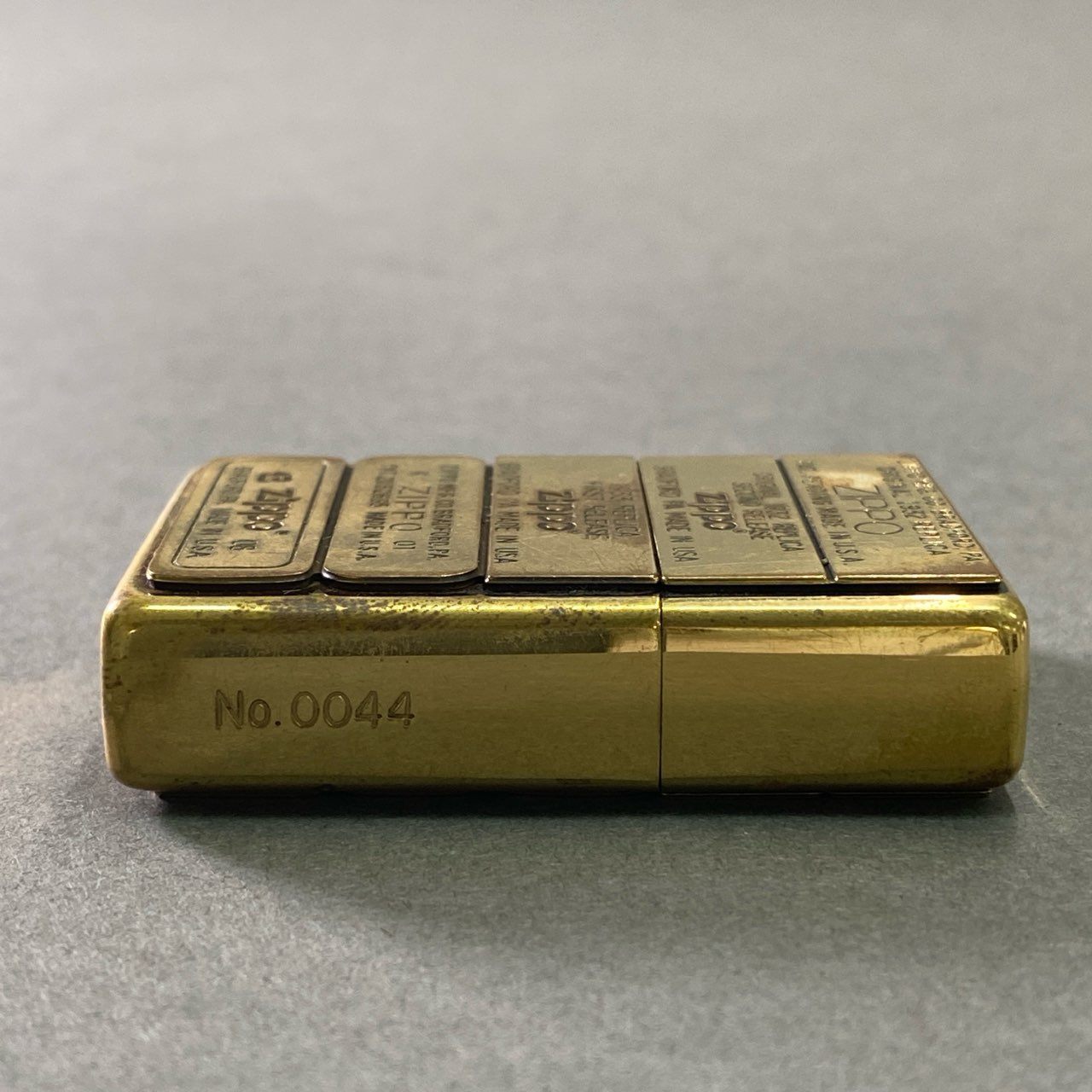 8f11 《希少》 ZIPPO ジッポ 限定品 歴代ボトムメタル オイルライター ゴールド No.0044 Vintage 喫煙具