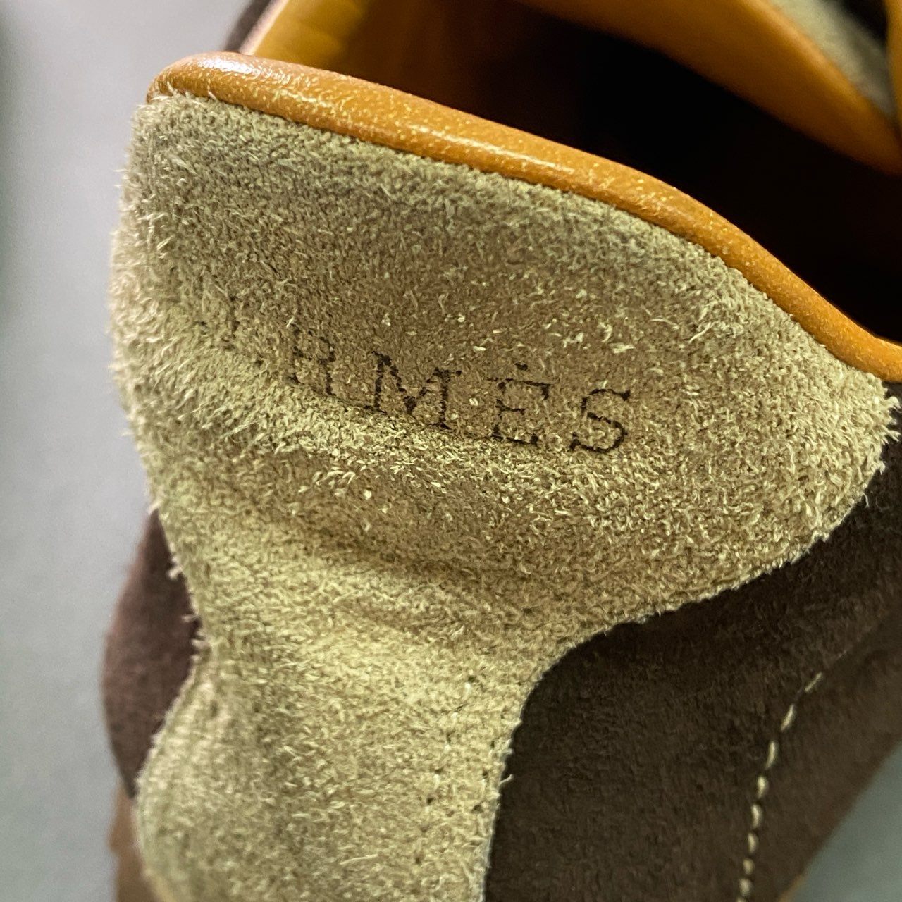 3b7 HERMES エルメス クイック スエードレザー スニーカー 35 1/2 ベージュ ブラウン スウェード シューズ イタリア製