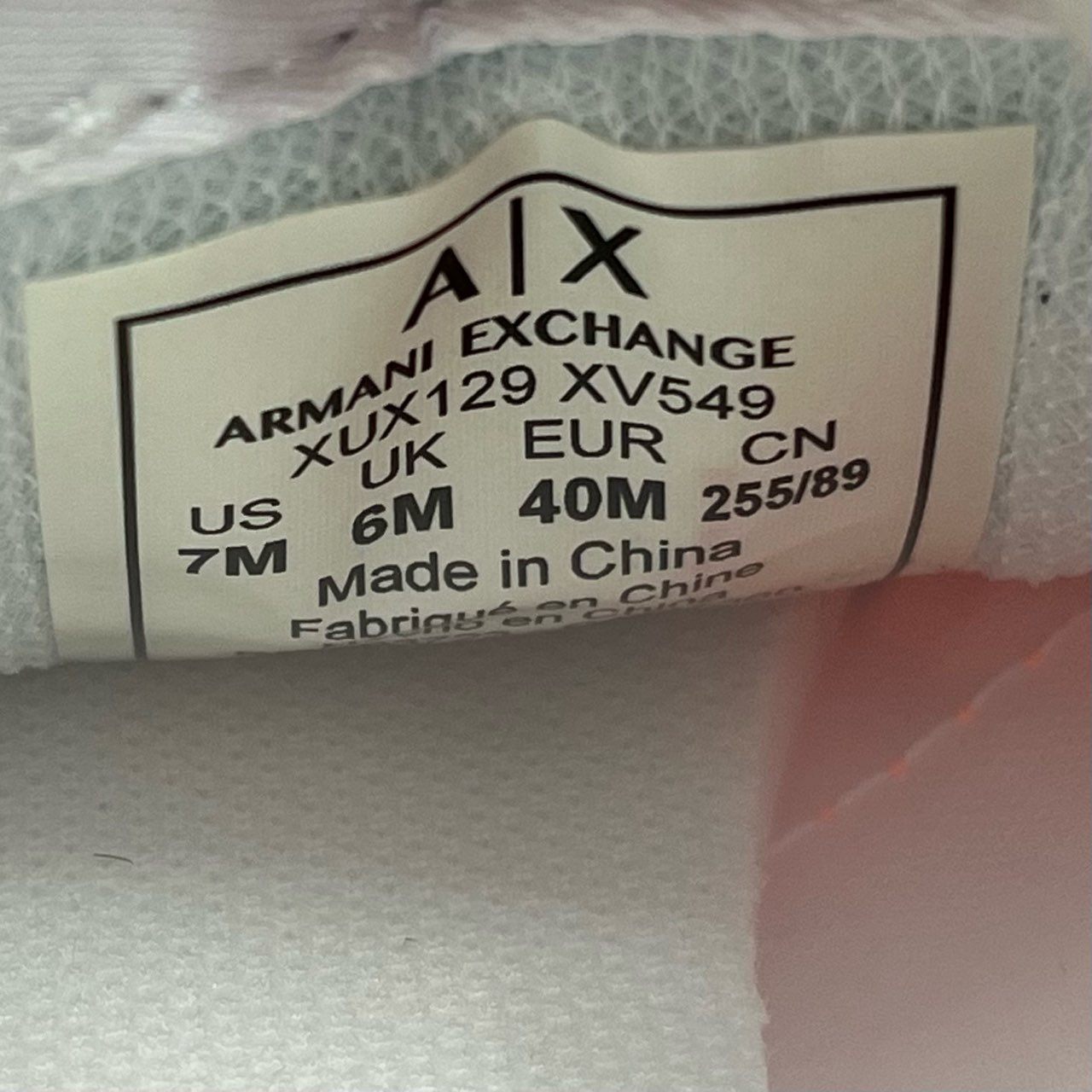 2e18 《美品》定価¥23.210 ARMANI EXCHANGE アルマーニエクスチェンジ AIX AXロゴ 軽量 ローカットスニーカー 25.5cm オレンジ シューズ 箱付き