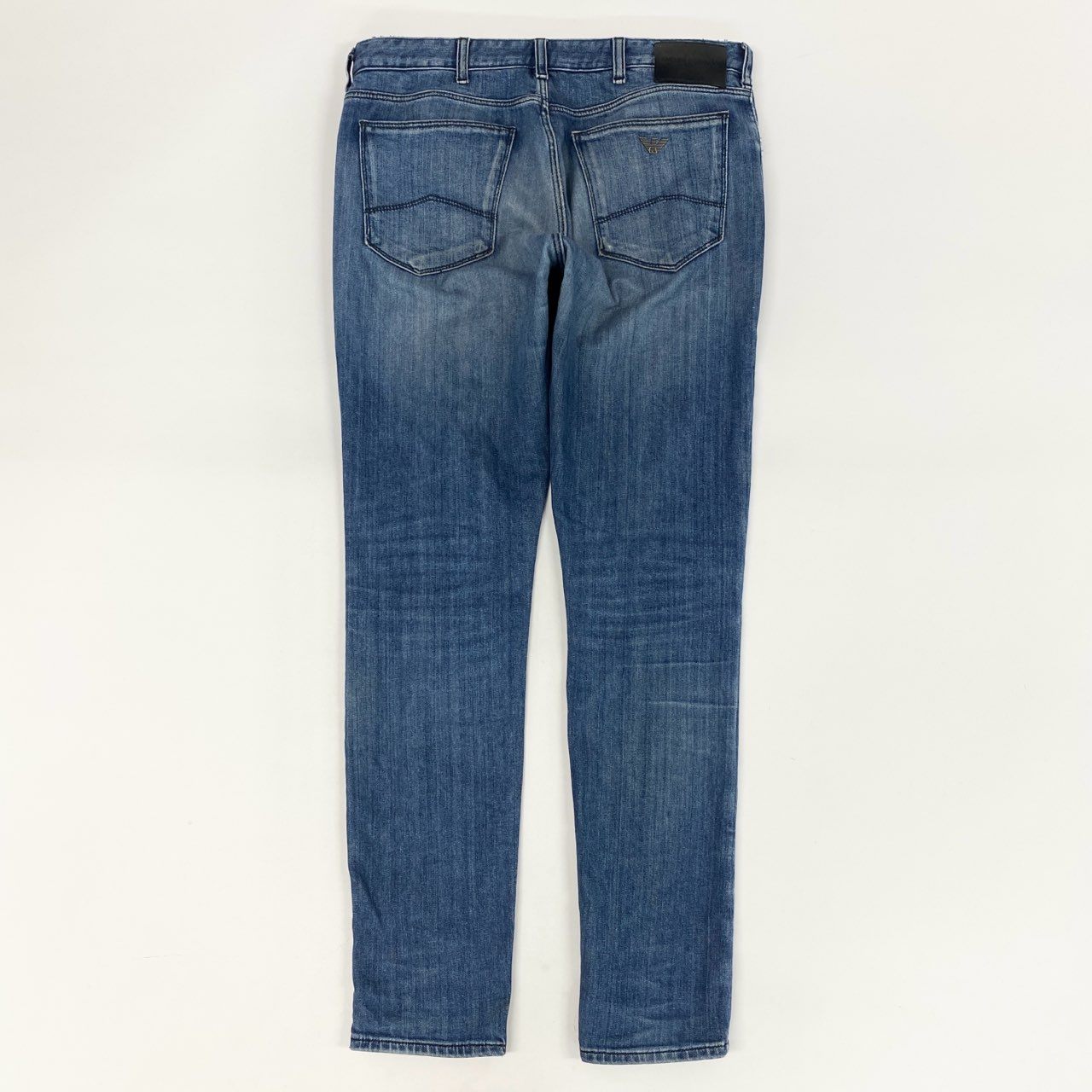 83i3 EMPORIO ARMANI エンポリオアルマーニ ダメージ加工 スキニーデニムパンツ ボトムス ジーンズ 31 インディゴブルー コットン メンズo07t