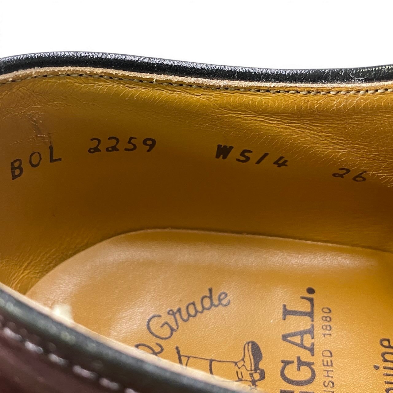 2g14 《美品》 REGAL リーガル Shell Cordovan コードバン ドレスシューズ サイズ26cm ブラウン レザー 革靴 シューツリー付t18r