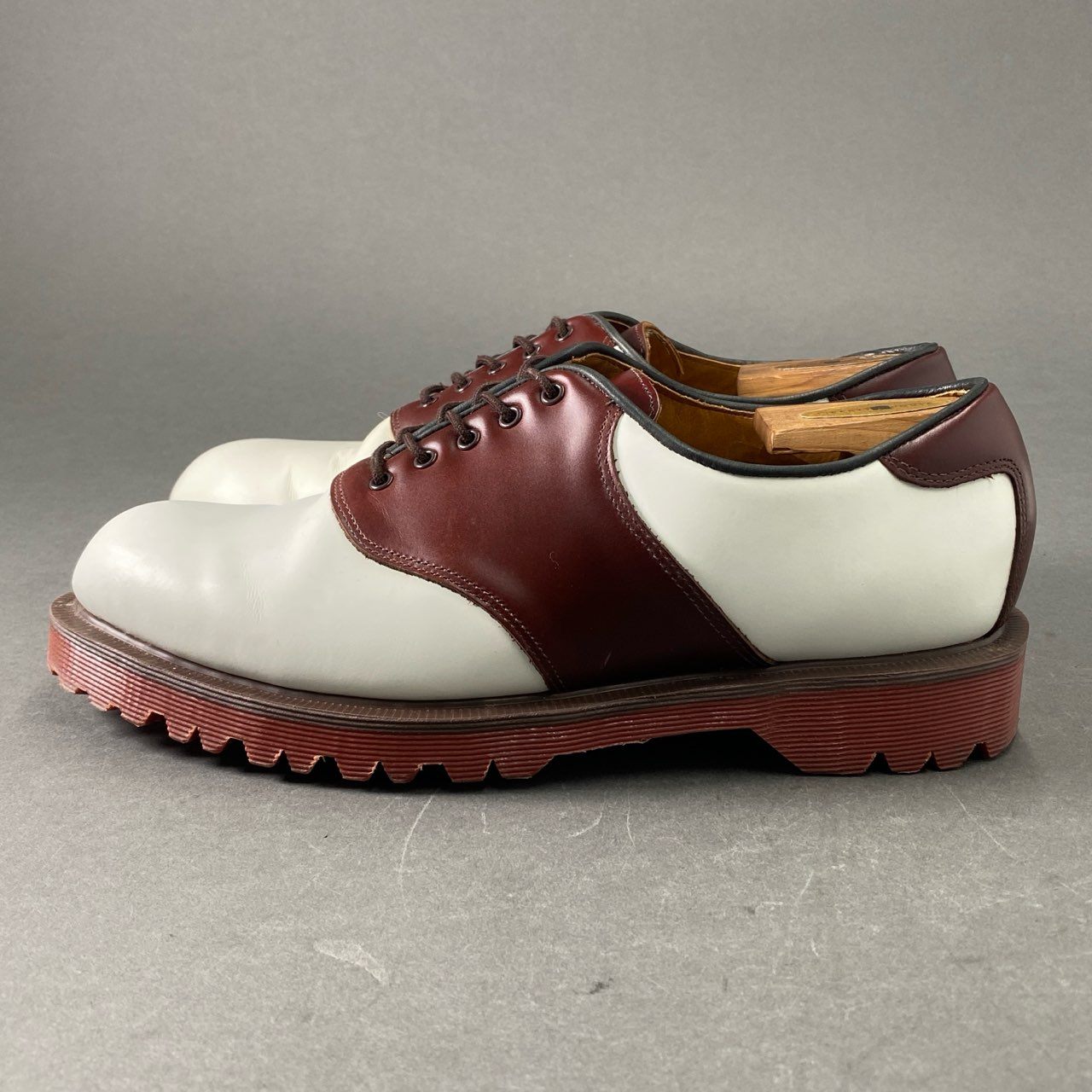 1e19 DR. MARTENS ドクターマーチン 5EYE サドルシューズ ドレスシューズ AW0006 PC11L UK8 ホワイト ブラウン レザー