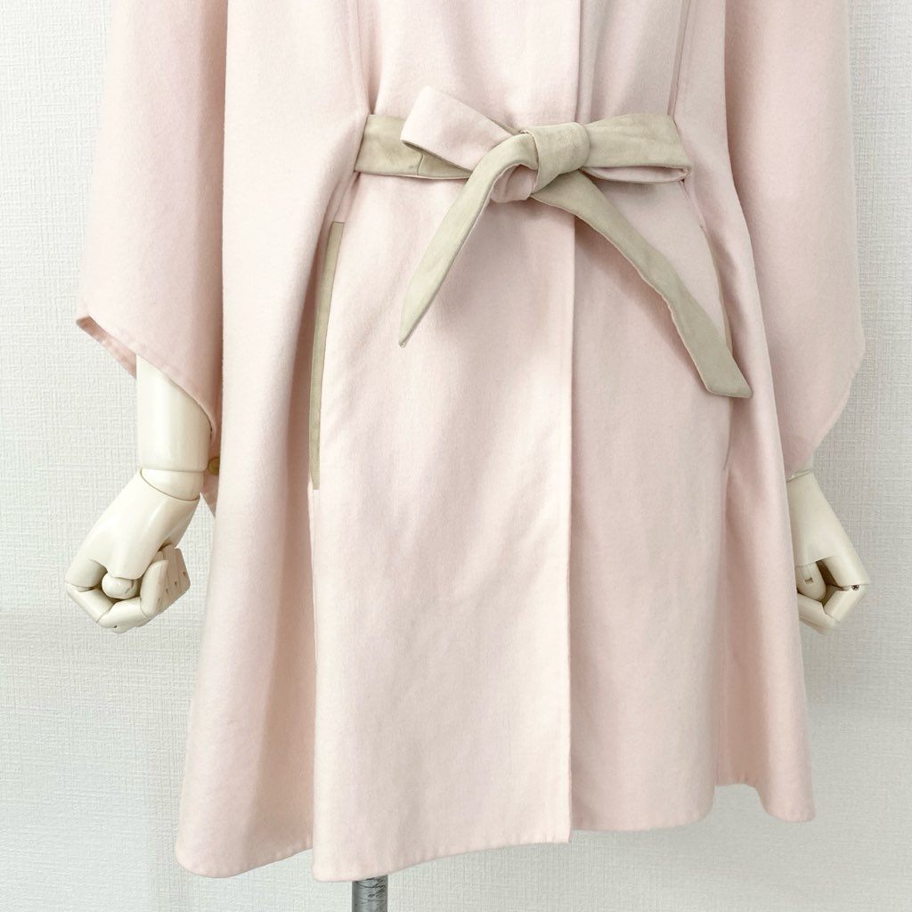 63g2 イタリア製 Loro Piana ロロピアーナ カシミヤポンチョ ケープ フリーサイズ ピンク カシミヤ100% レディース 婦人