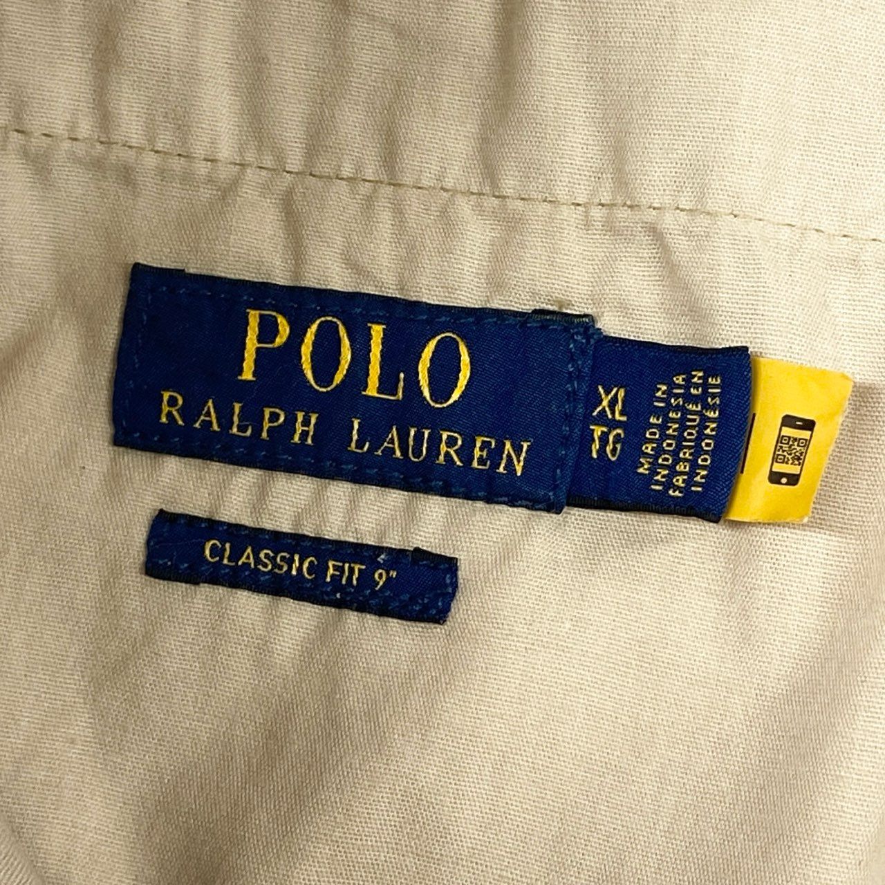 62g3 POLO RALPH LAUREN ポロラルフローレン 大きいサイズ チノショーツ ショートパンツ ワンポイント刺繍 サイズXL ベージュ メンズ
