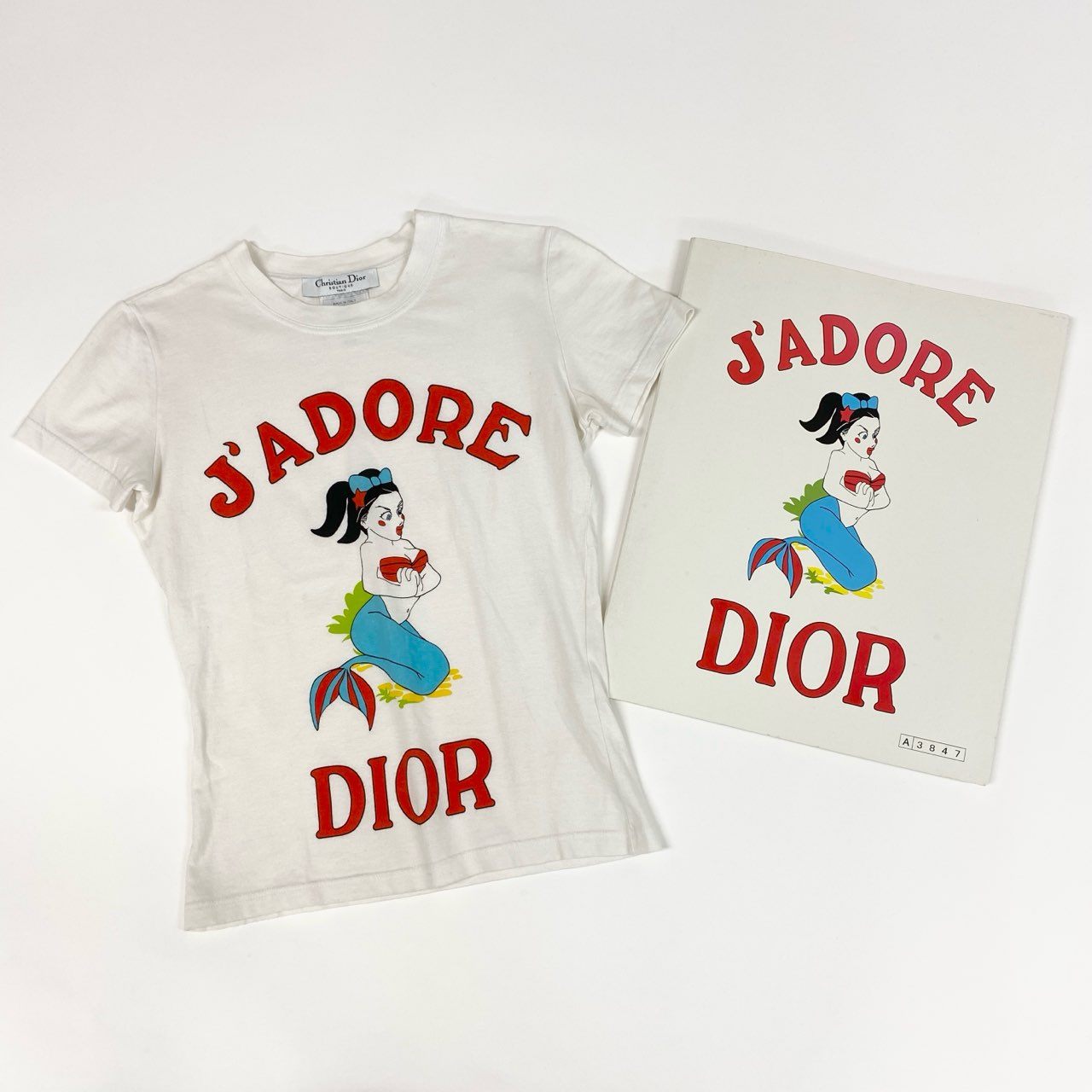 d7 Christian Dior クリスチャンディオール 2002 ガリアーノ期 半袖カットソー Tシャツ トップス 2A12155028 38 ホワイト コットン レディースta2