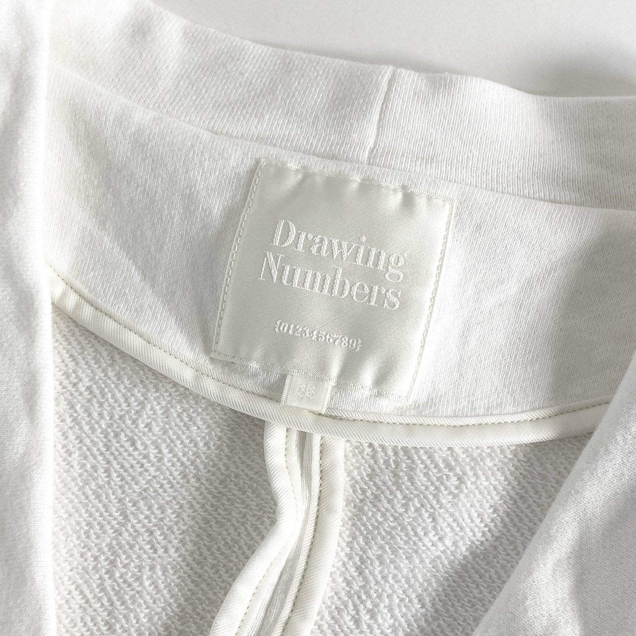 19d4 定価¥30,800 Drawing Numbers ドローイングナンバーズ 23SS スウェットカーディガン スエットカーデジャケット 38 ホワイト GGZ1031107A0009 日本製