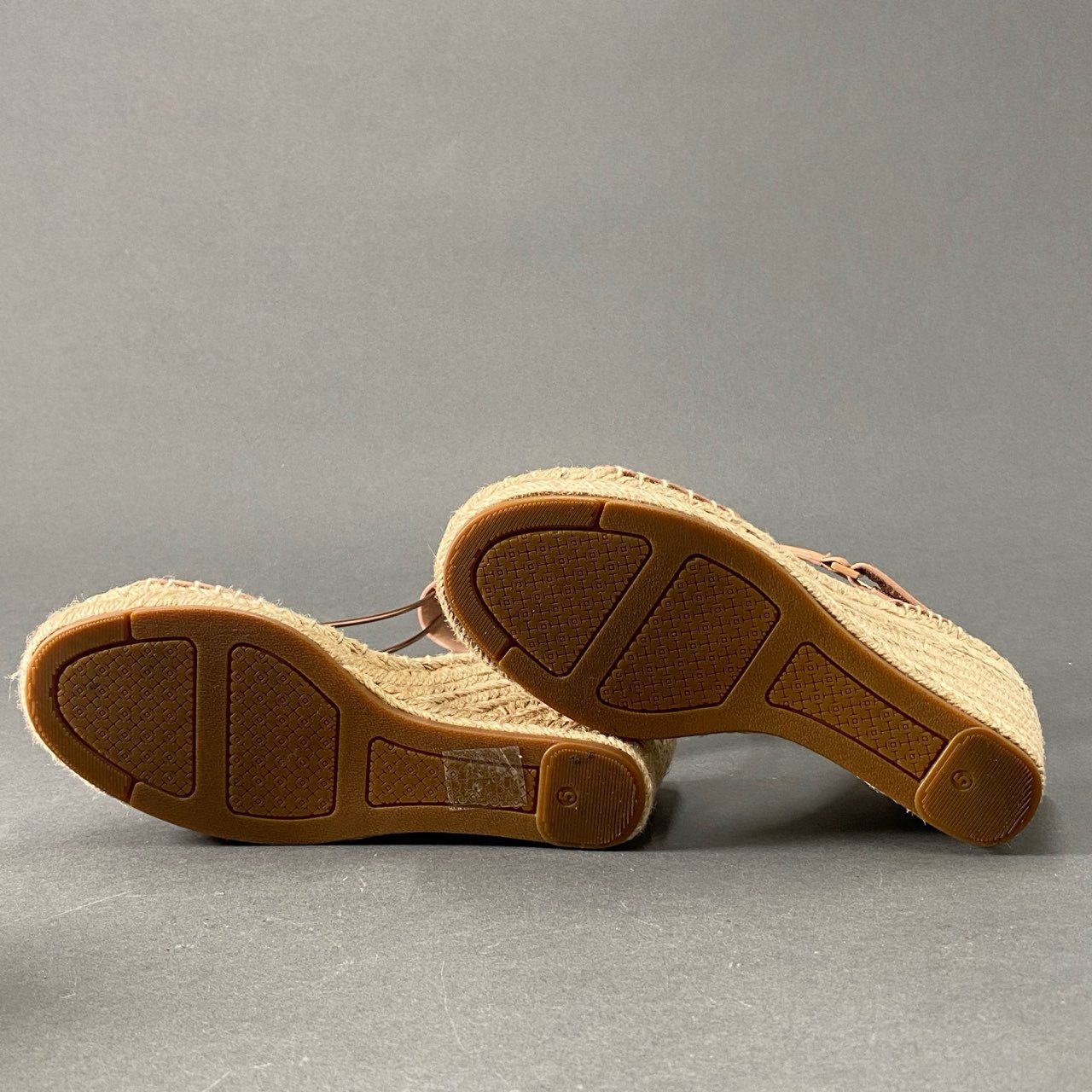 5d16 《美品》 定価¥46,200 TORY BURCH トリーバーチ BIMA2 エスパドリーユ ウェッジソール サンダル 5 ピンク ベージュ レザー シューズ 箱有