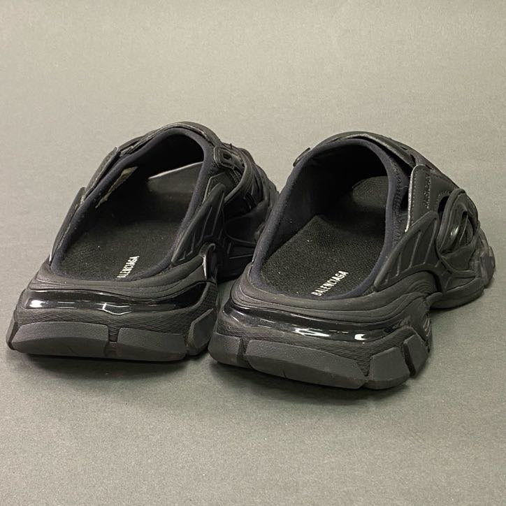 1l22 BALENCIAGA バレンシアガ TRACK SLIDE SANDAL トラックスライド サンダル 618083 23cm ブラック シューズ