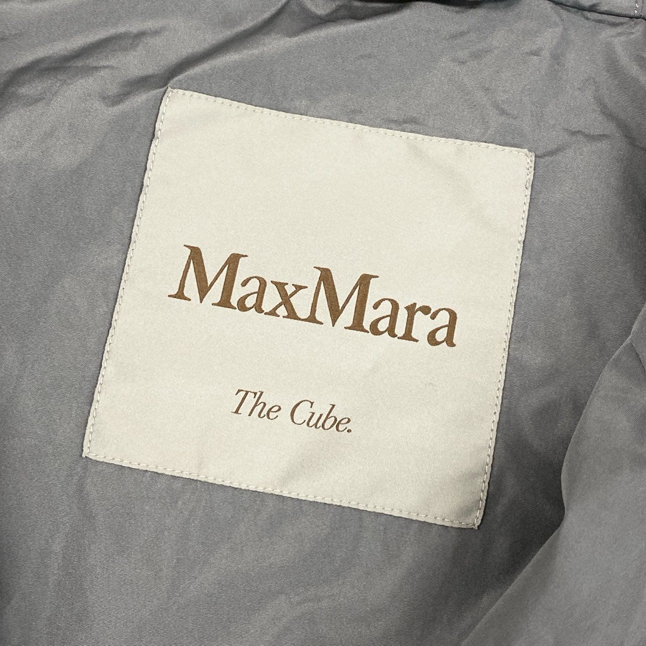 57h4 Max Mara マックスマーラ The Cube. テクニカル タフタパーカー フーディージャケット サイズ38 グレー系 レディース ライトアウター 羽織k02i