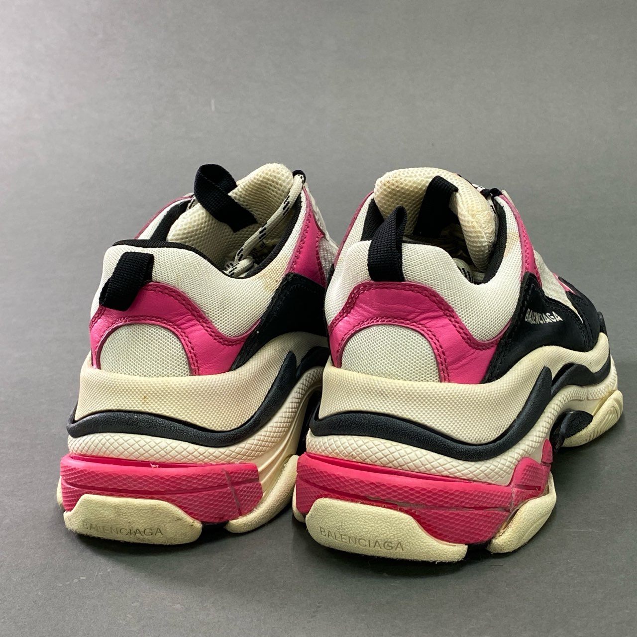 7c10 BALENCIAGA バレンシアガ Triple S トリプルS トレーナー スニーカー 24.5cm ピンク ブラック ホワイト 厚底 シューズ