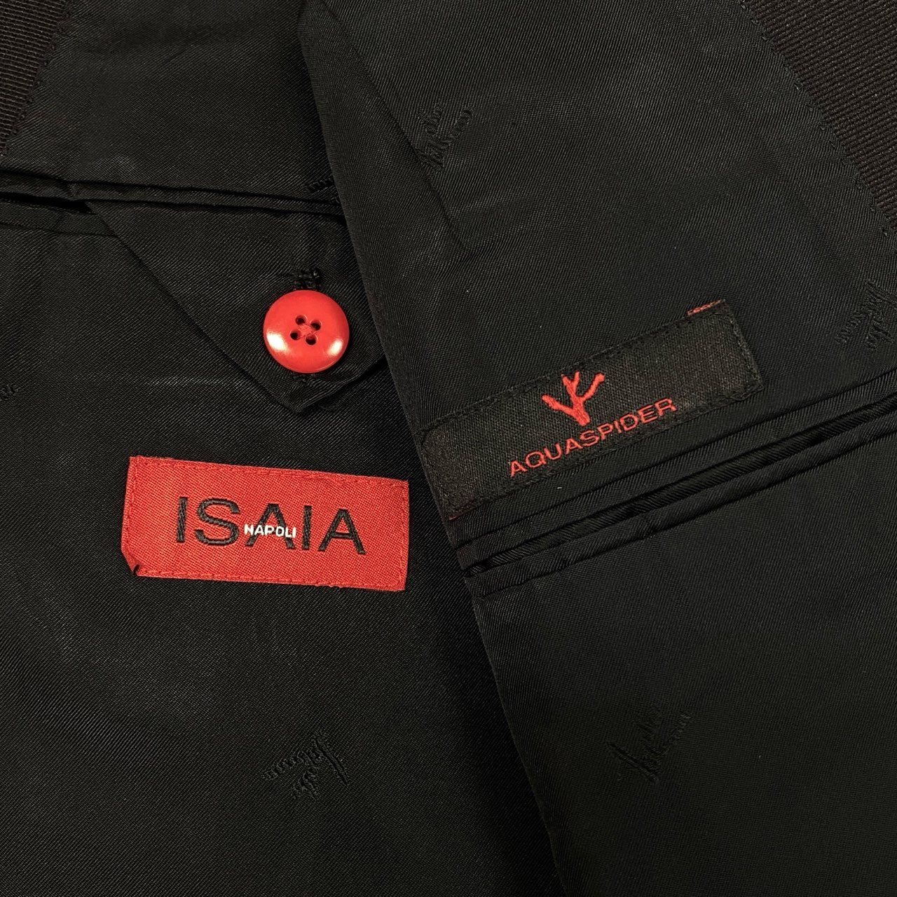 61g23 ISAIA NAPOLI イザイア ナポリ セットアップ スーツ GREGORY グレゴリー ピークドラペル テーラードジャケット スラックスパンツ 大きいサイズ 56 ブラック メンズ