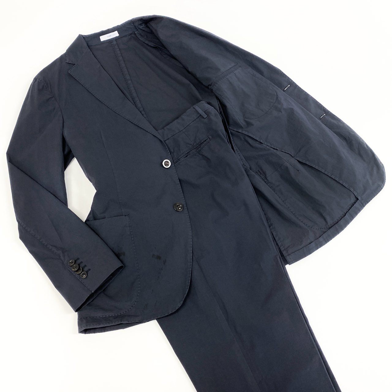 69f21 BOGLIOLI ボリオリ セットアップ ジャケット ボトム パンツ スーツ カジュアル イタリア製 メンズ 男性用 48 ダークグレー