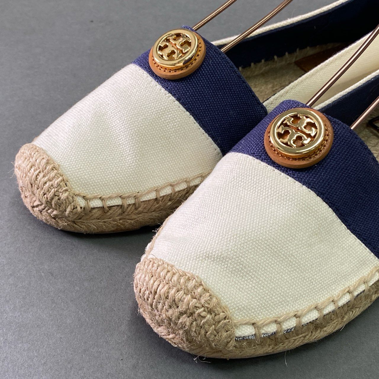 2f8 【未使用品】 TORY BURCH トリーバーチ BEACHER FLAT ESPADRILLE エスパドリーユ フラットシューズ 7 ホワイト 夏 箱付き