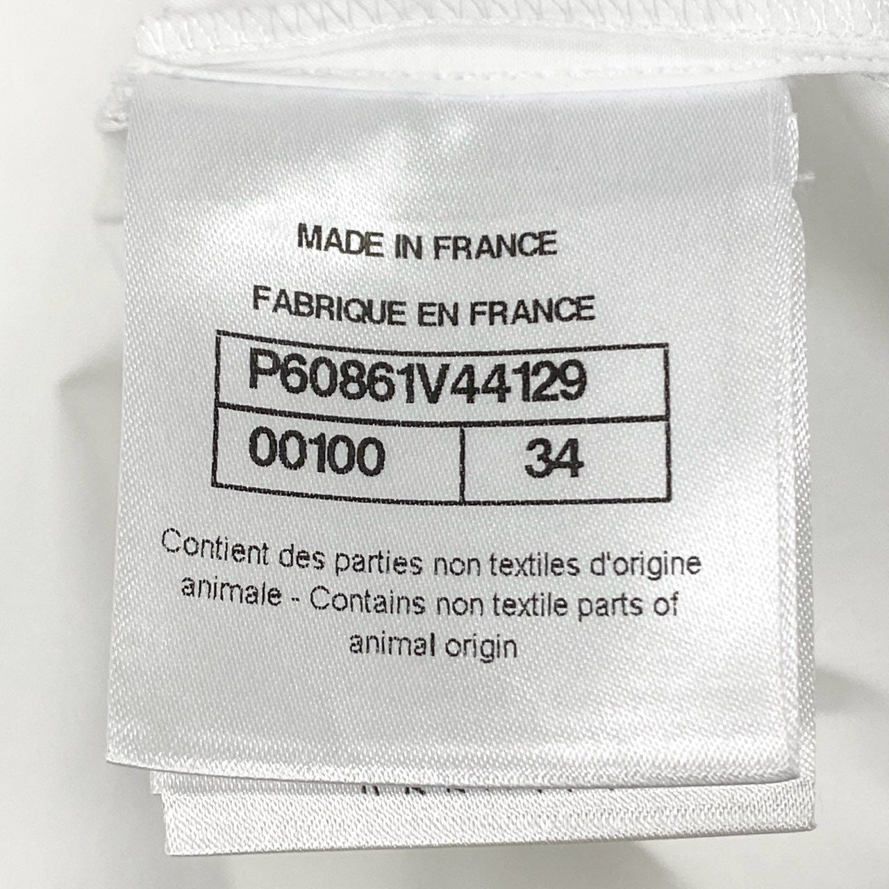 24l14 CHANEL シャネル P60861V44129 ココマークボタン 長袖シャツ シャツブラウス サイズ34 ホワイト レディース