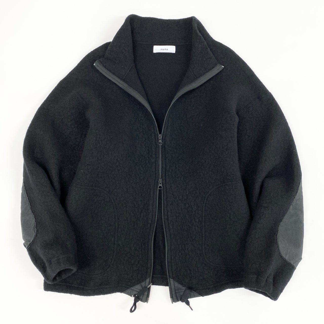 49f2 marka マーカ ZIP UP CARDIGAN WOOL PILE SHEEP ジップアップカーディガン アウター ジャケット 羽織 M21C-17OS01 1 ブラック ウール