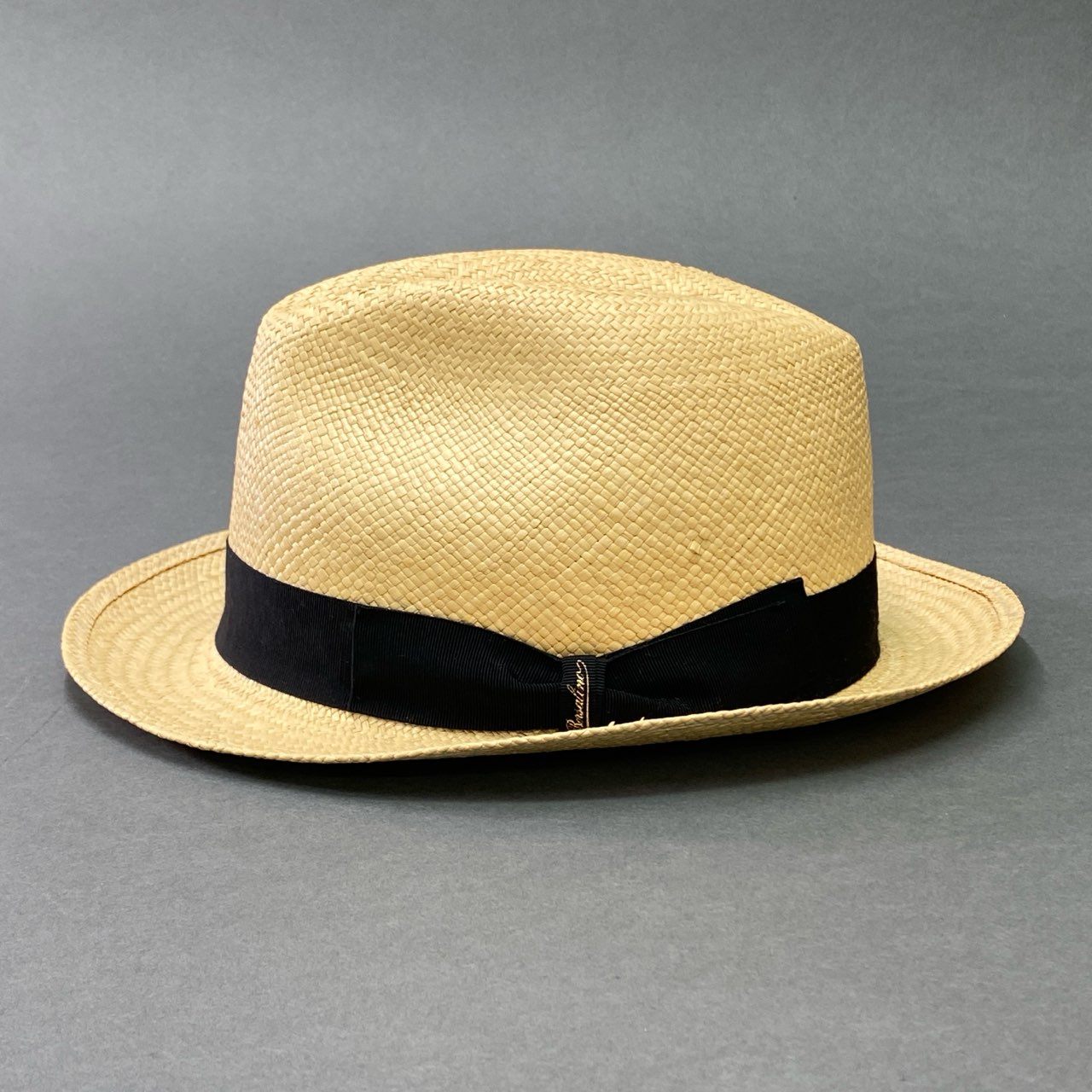 a27 《美品》 Borsalino ボルサリーノ Panama Hat パナマハット 59 ベージュ 藁100% 麦わら帽子 イタリア製
