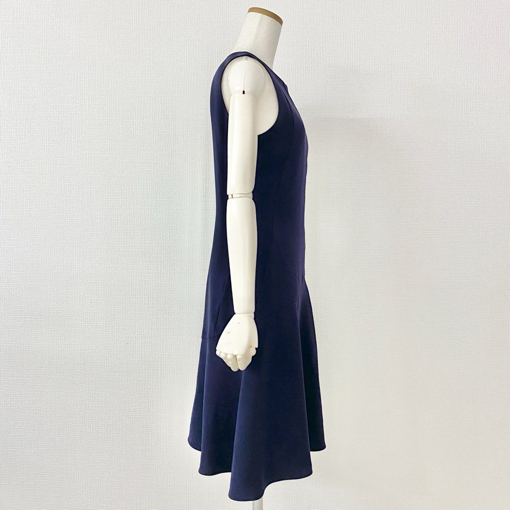 45c24 Theory セオリー NO SLEEVE ONE PIECE ノースリーブワンピース 0 ネイビー ドレス 日本製