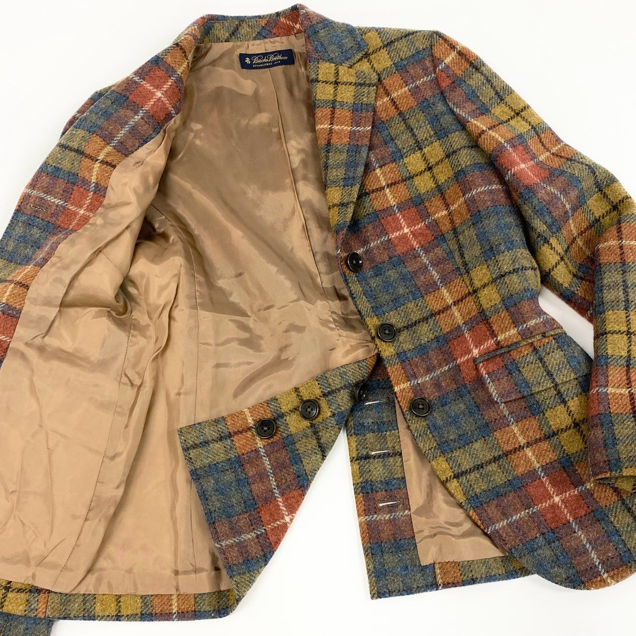 17e7 Brooks Brothers ブルックスブラザーズ チェックツイードジャケット テーラードジャケット アイビー サイズ0 マルチカラー レディース 女性用 ジャケット