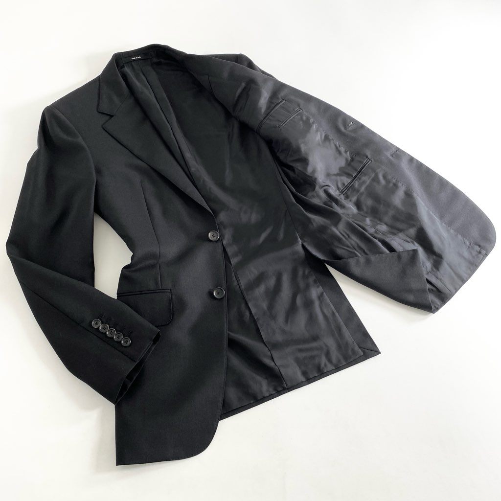 68g9 GUCCI グッチ 2ボタン テーラードジャケット ドレスジャケット 無地 サイズ44 ブラック メンズ 男性用