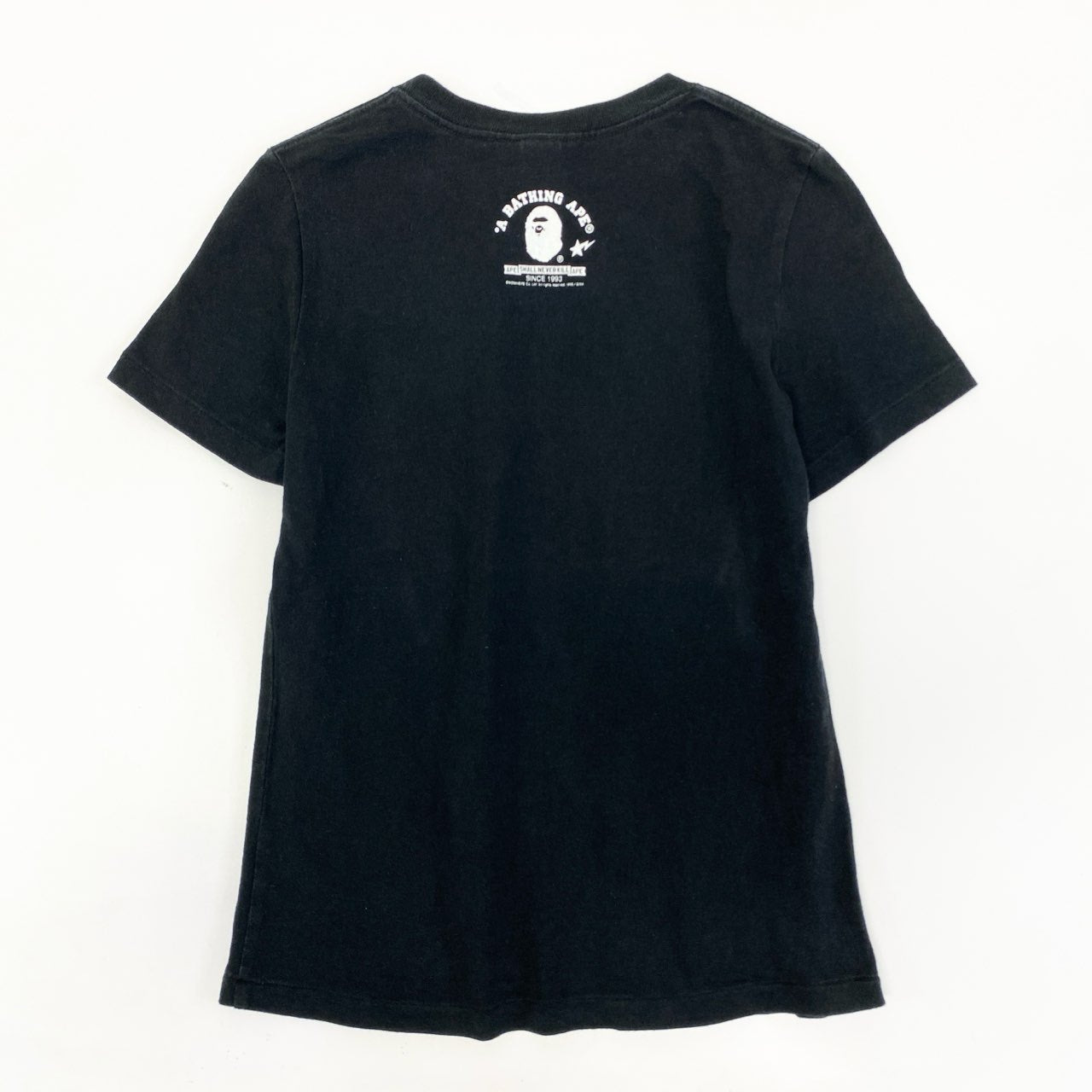 11i16 A BATHING APE ア ベイシング エイプ 半袖 プリント Tシャツ カットソー 日本製 XSサイズ ブラック コットン レディースk02i