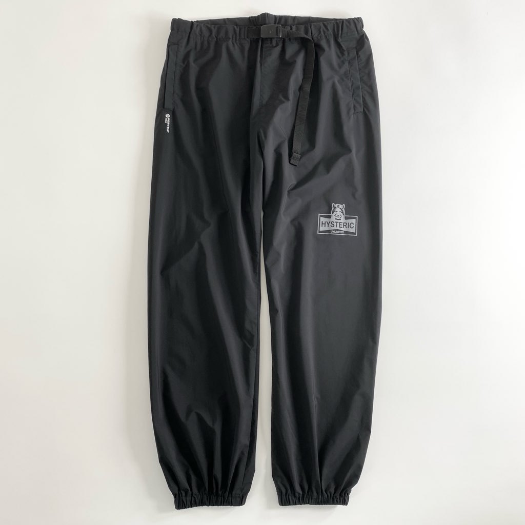 9d10-2 【美品】 HYSTERIC ヒステリックグラマー SEE NO EVIL PERTEX パーテックス 耐水トラックパンツ L ブラック メンズ