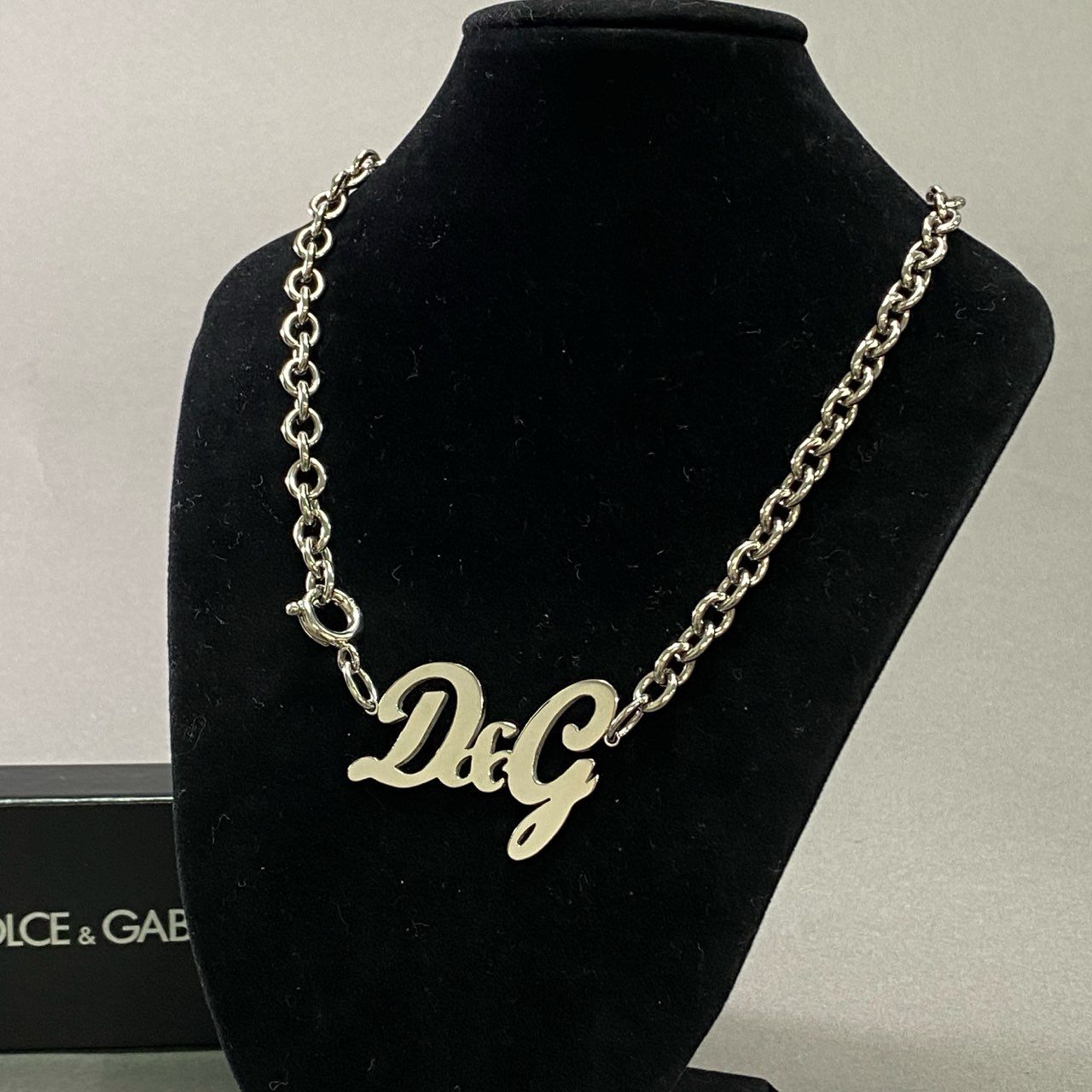 d15 DOLCE&GABBANA ドルチェアンドガッバーナ LOVE D&G チェーンネックレス シルバー アクセサリー ジュエリー ドルガバ 箱付き