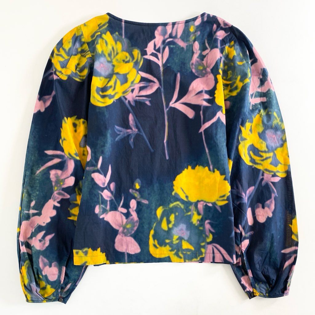27f20 DRIES VAN NOTEN ドリスヴァンノッテン 長袖カットソー トップス ニュアンスフラワー 花柄プリント サイズ34 マルチカラー コットン100% レディース