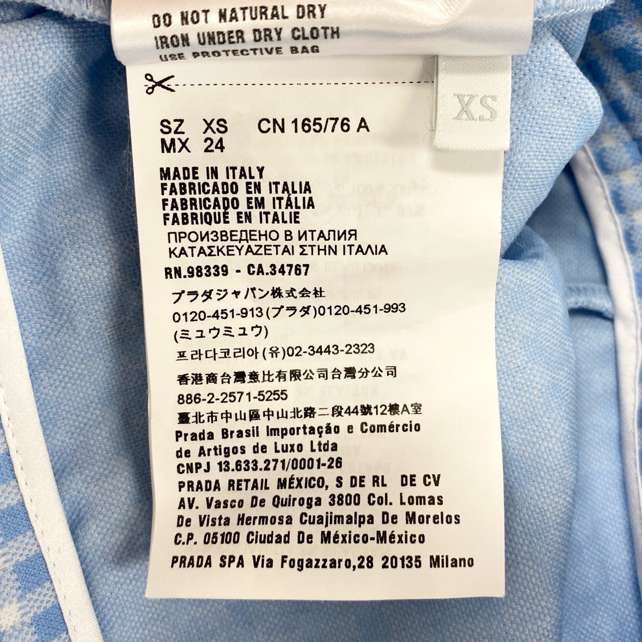 77f24 miu miu ミュウミュウ イタリア製 ギンガムチェック 半袖ニット トップス MJN172 XSサイズ ブルー レディース